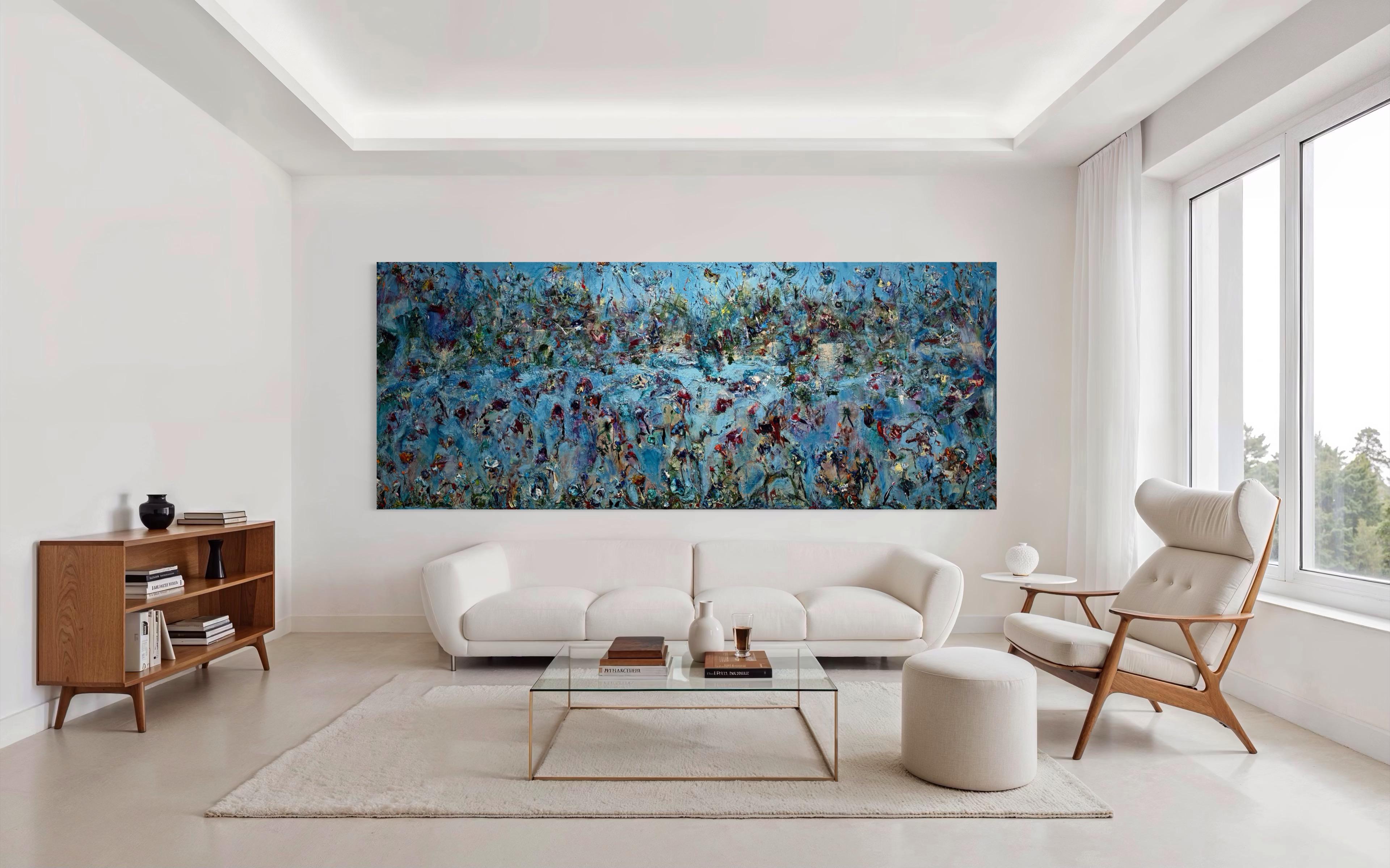 Everland - Gray Abstract Painting by Elizabeth Older