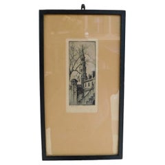 Elizabeth O'Neil Verner Framed Etching St. Phillips Steeple, Charleston, SC 1925