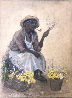 Charleston South Carolina Flower Seller - Elizabeth O'Neill Verner - Pastel/Silk
