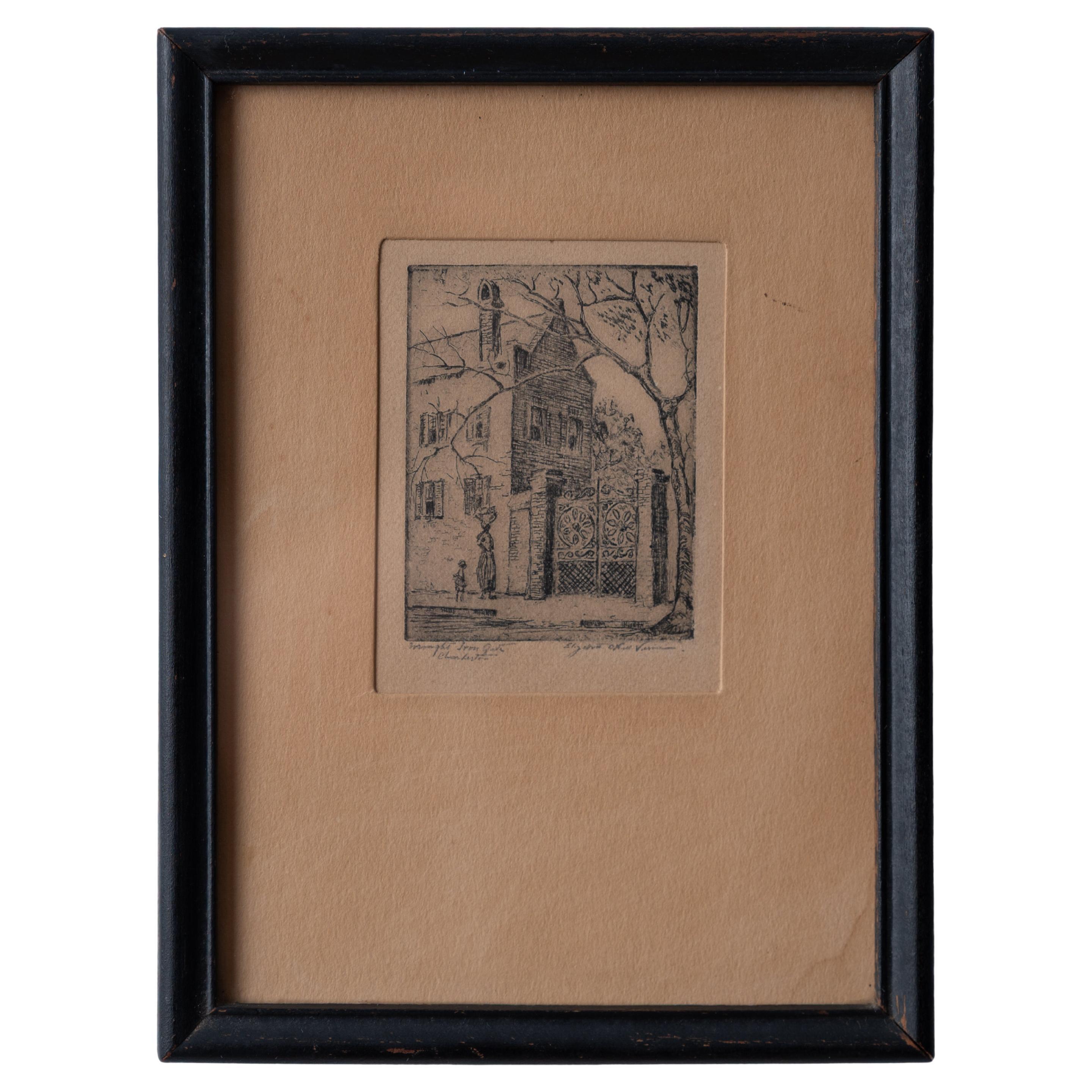 Elizabeth O'Neil Verner - Gravure sur le portail en fer forgé, 1928