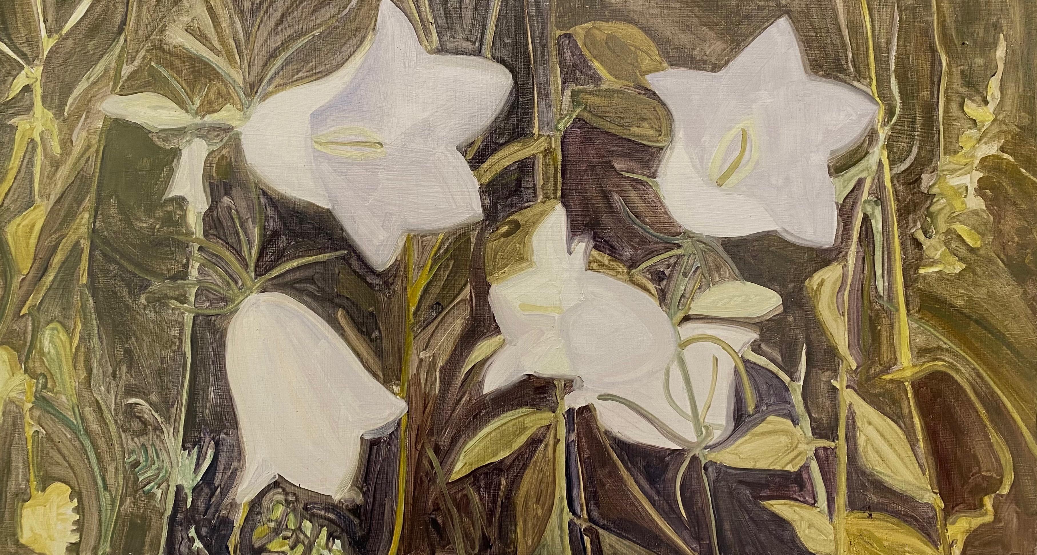 Elizabeth O'Reilly Landscape Painting - Campanula in Woods