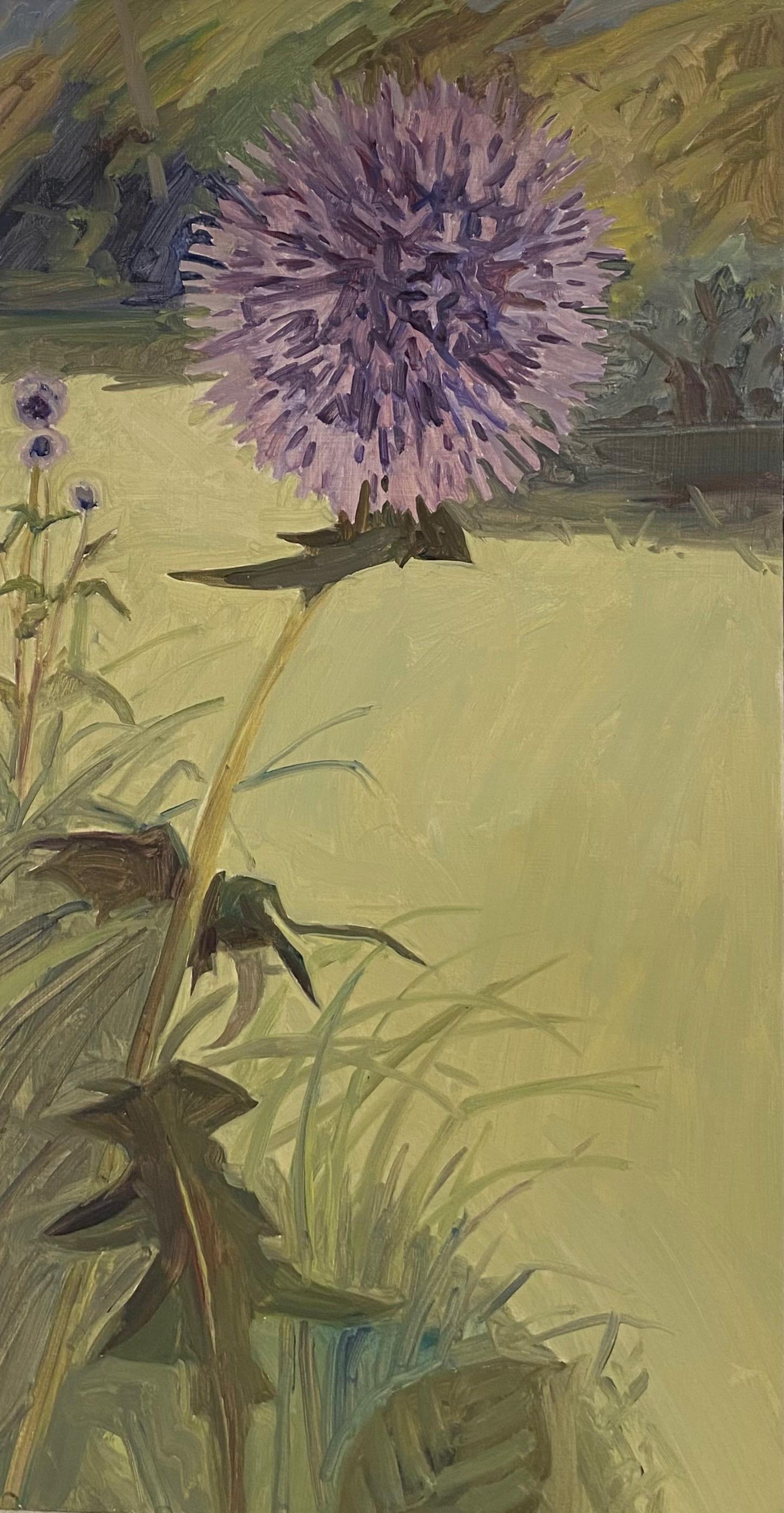 Elizabeth O'Reilly Landscape Painting - Globe Thistle and Pale Lawn