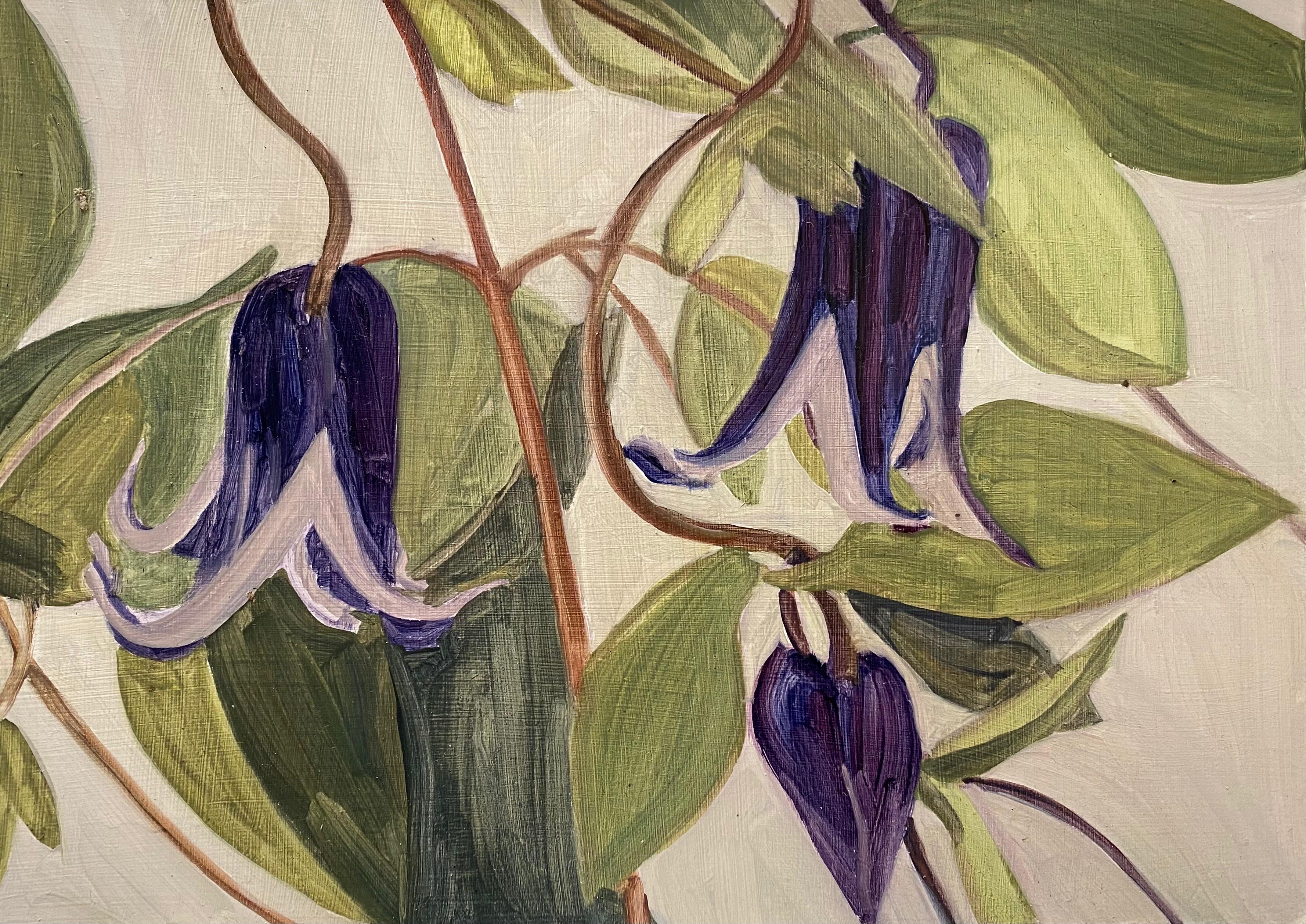 Elizabeth O'Reilly Landscape Painting - Three Clematis