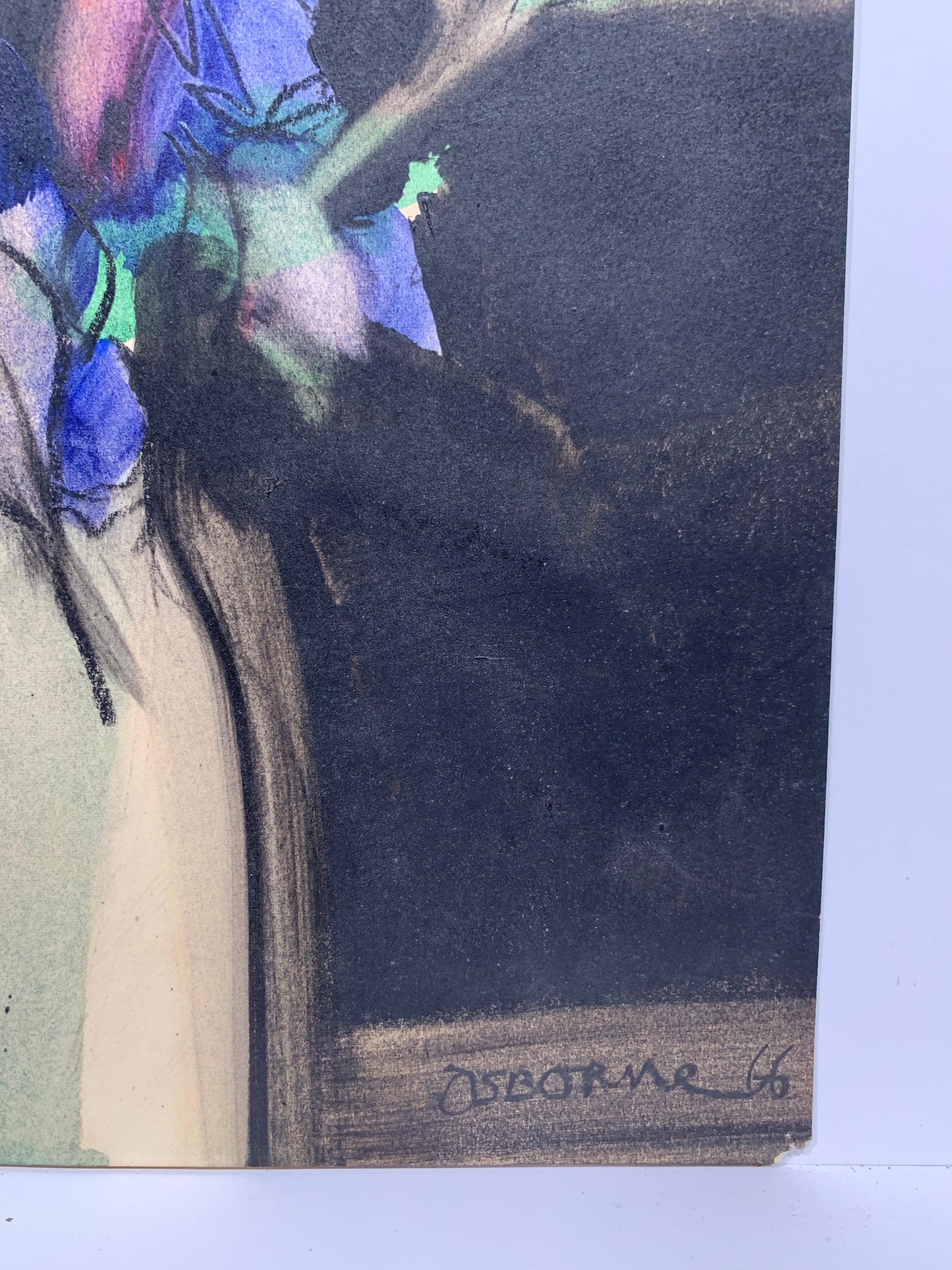 Irises (peinture abstraite de nature morte florale florale) - Painting de Elizabeth Osborne