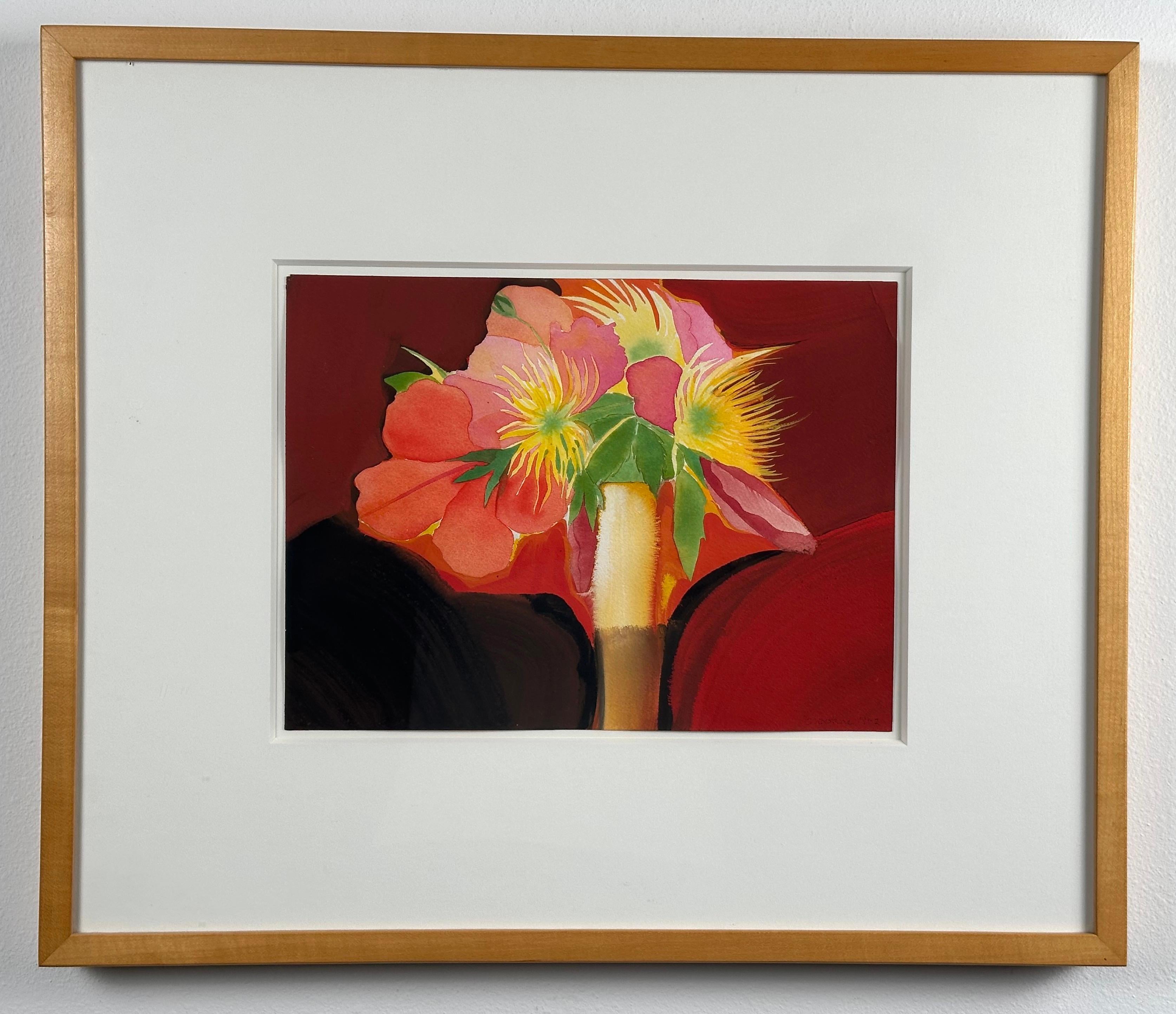Rot (Blumenstillleben) – Painting von Elizabeth Osborne