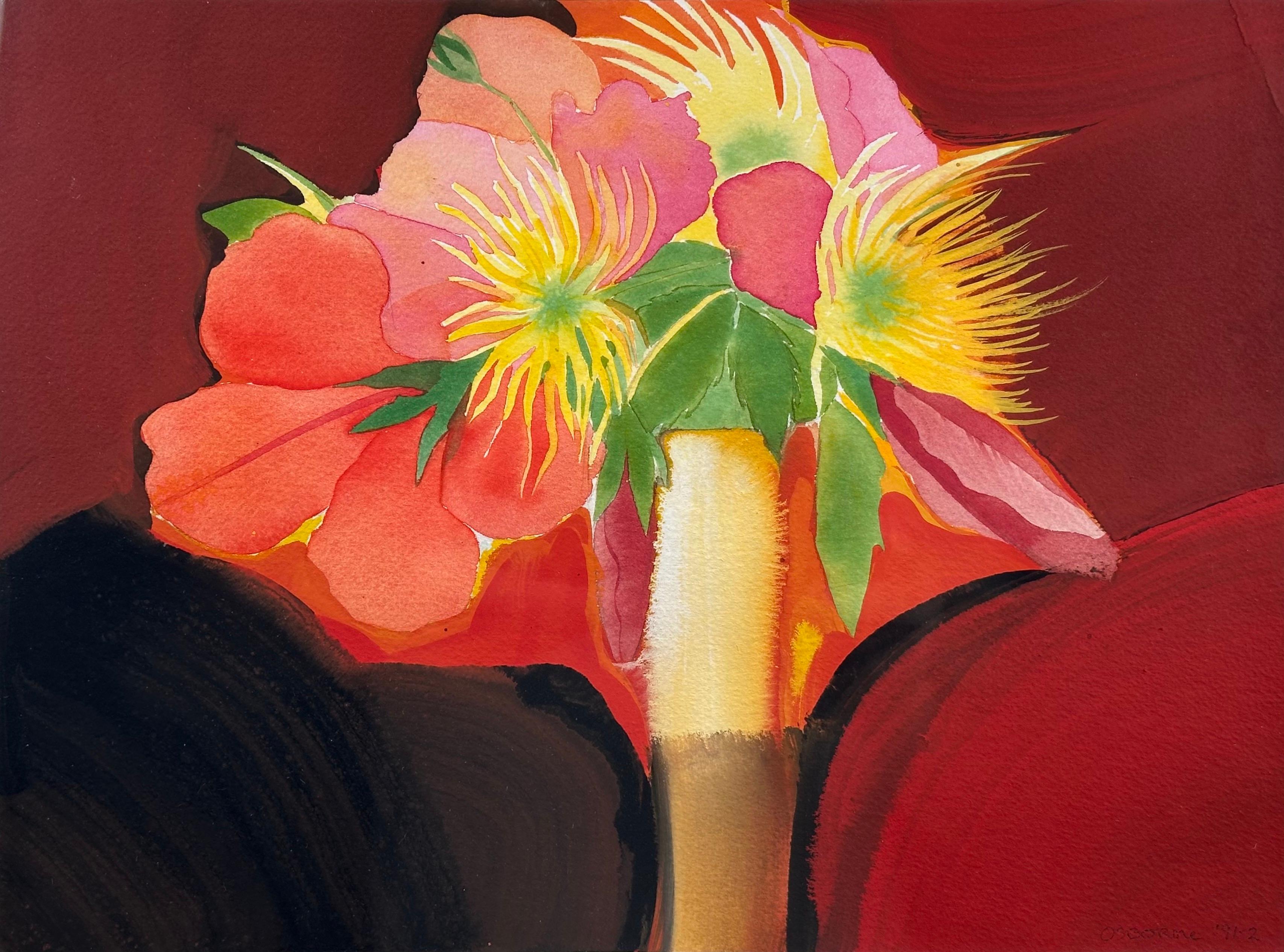 Elizabeth Osborne Figurative Painting – Rot (Blumenstillleben)