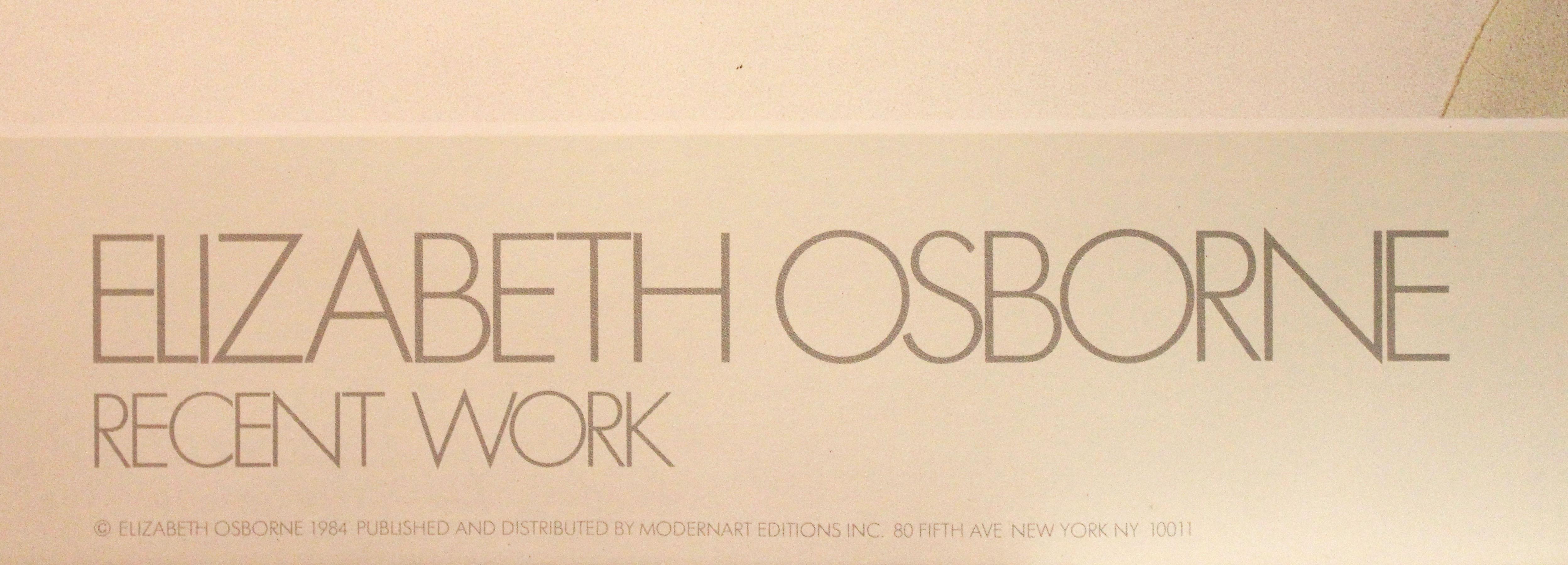 Póster-Trabajo reciente. Galería Fischbach 1984 - Print de Elizabeth Osborne