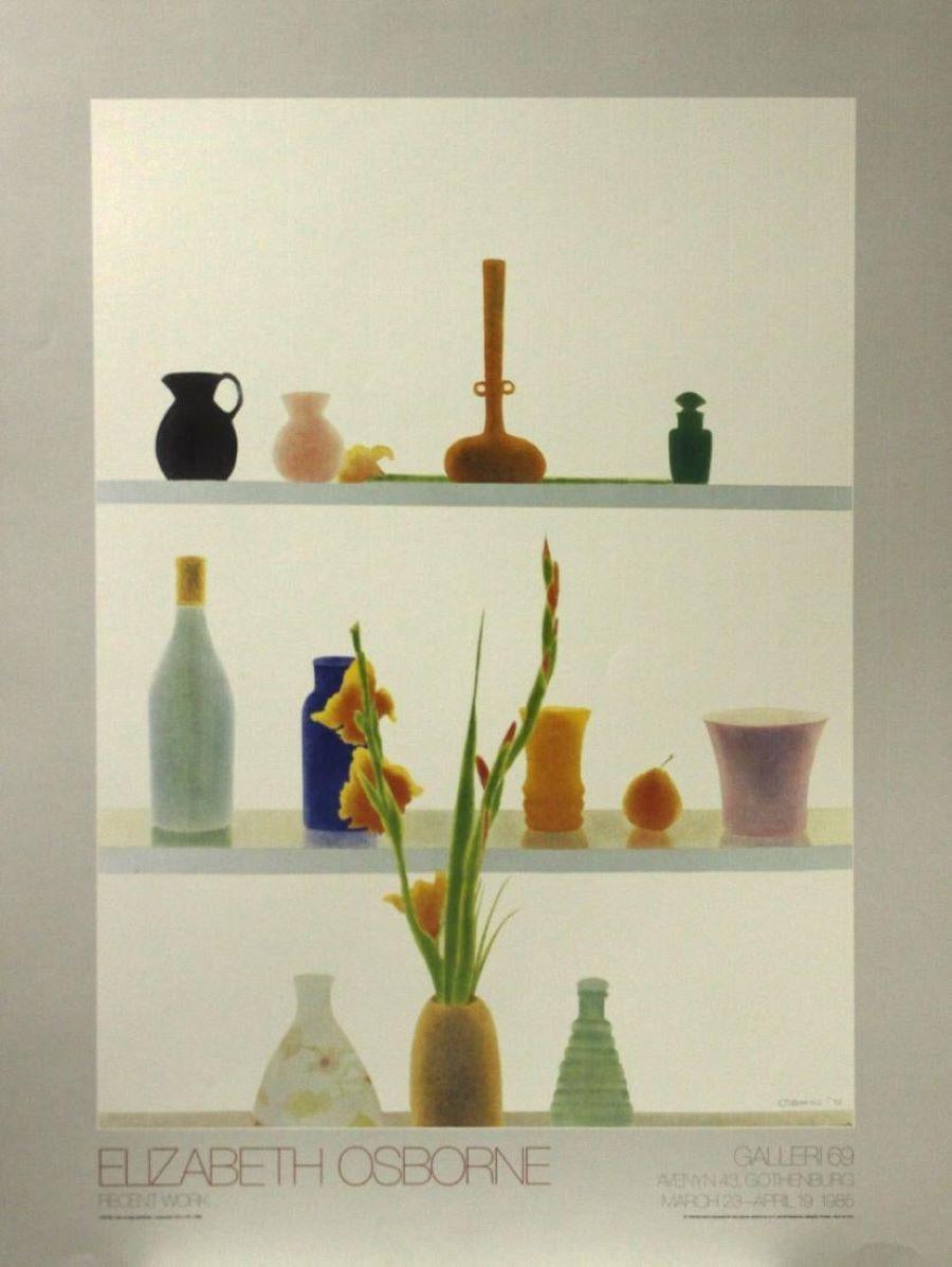 Elizabeth Osborne Still-Life Print - "Still Life with Orange Gladiolas"-Galleri 69 Avenyn 43, Gothenburg, Sweden