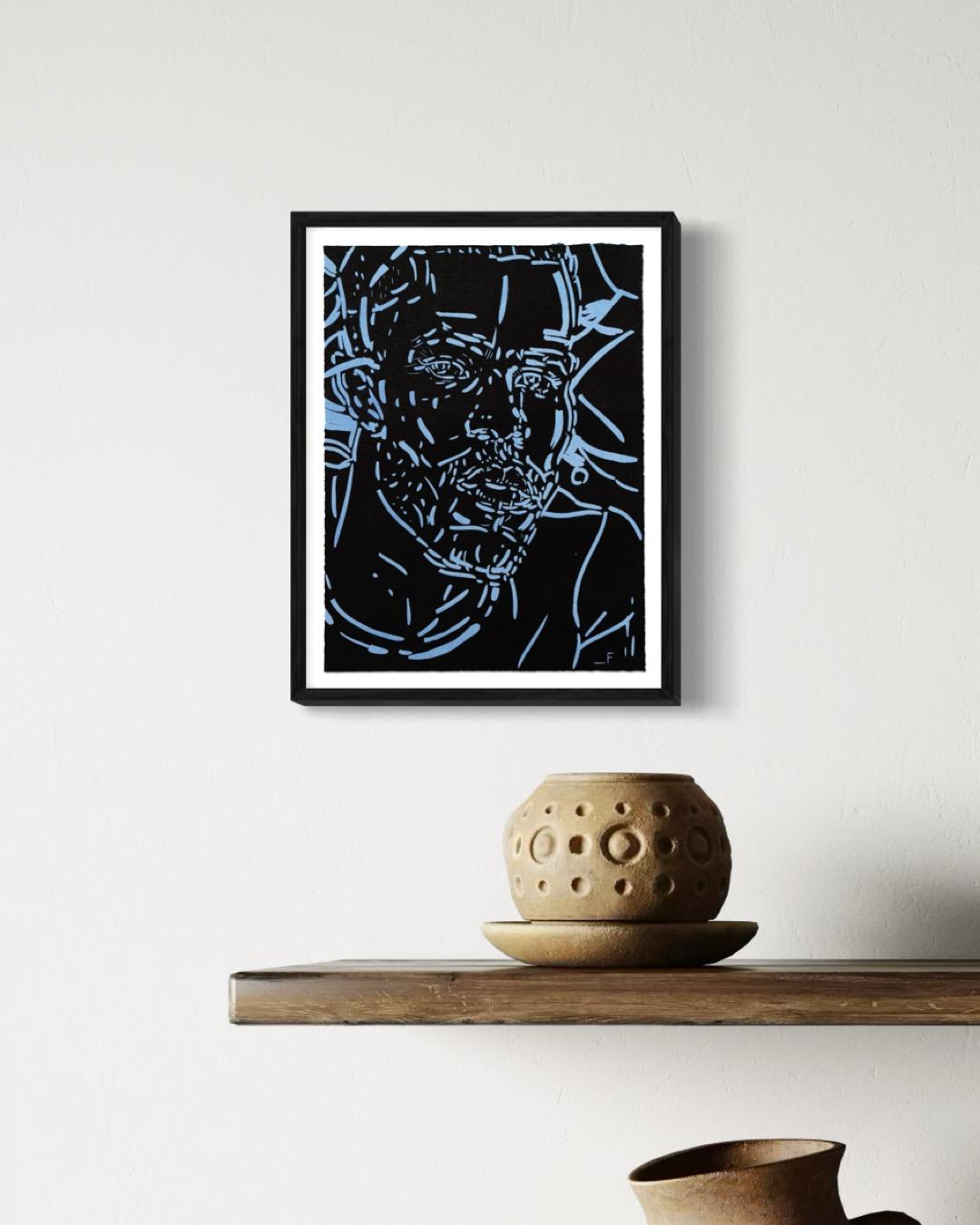Elizabeth Peyton, Frank Ocean - Linocut on Colored Paper, Signed Print For Sale 3