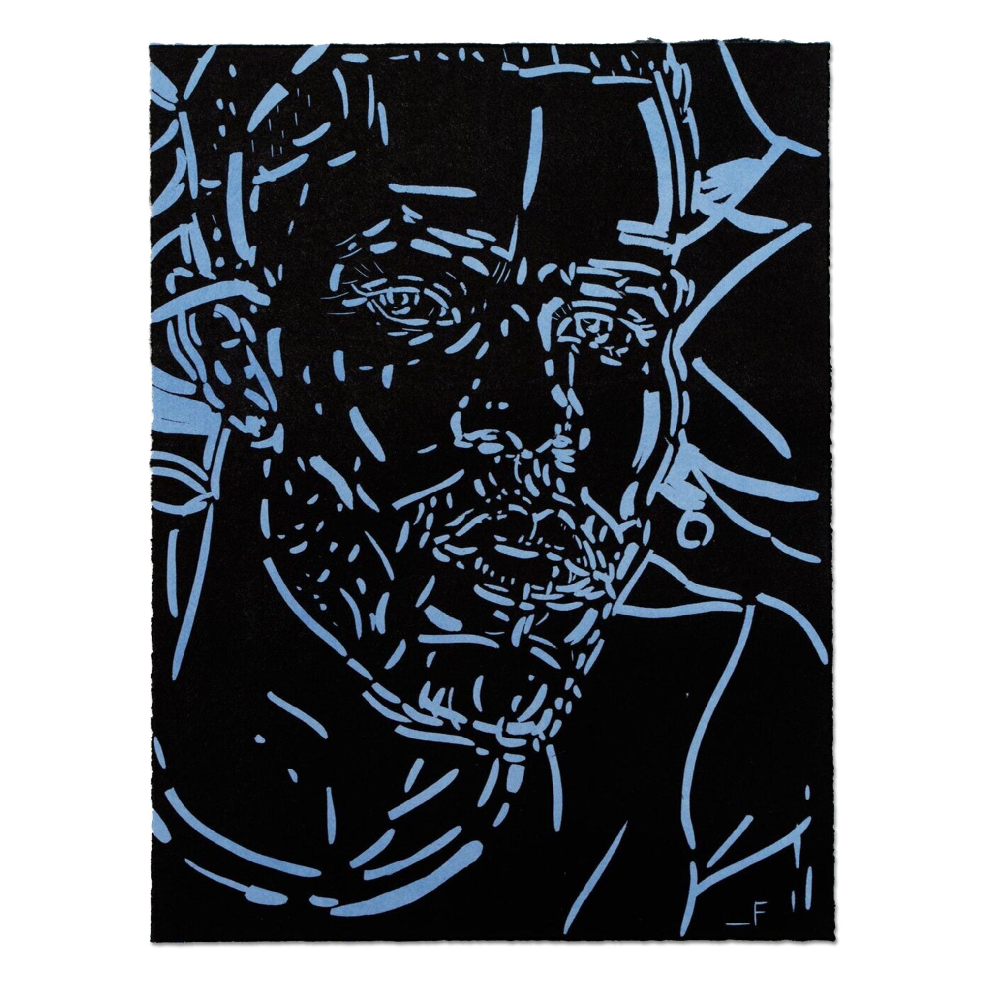 Elizabeth Peyton, Frank Ocean - Linocut on Colored Paper, Signed Print