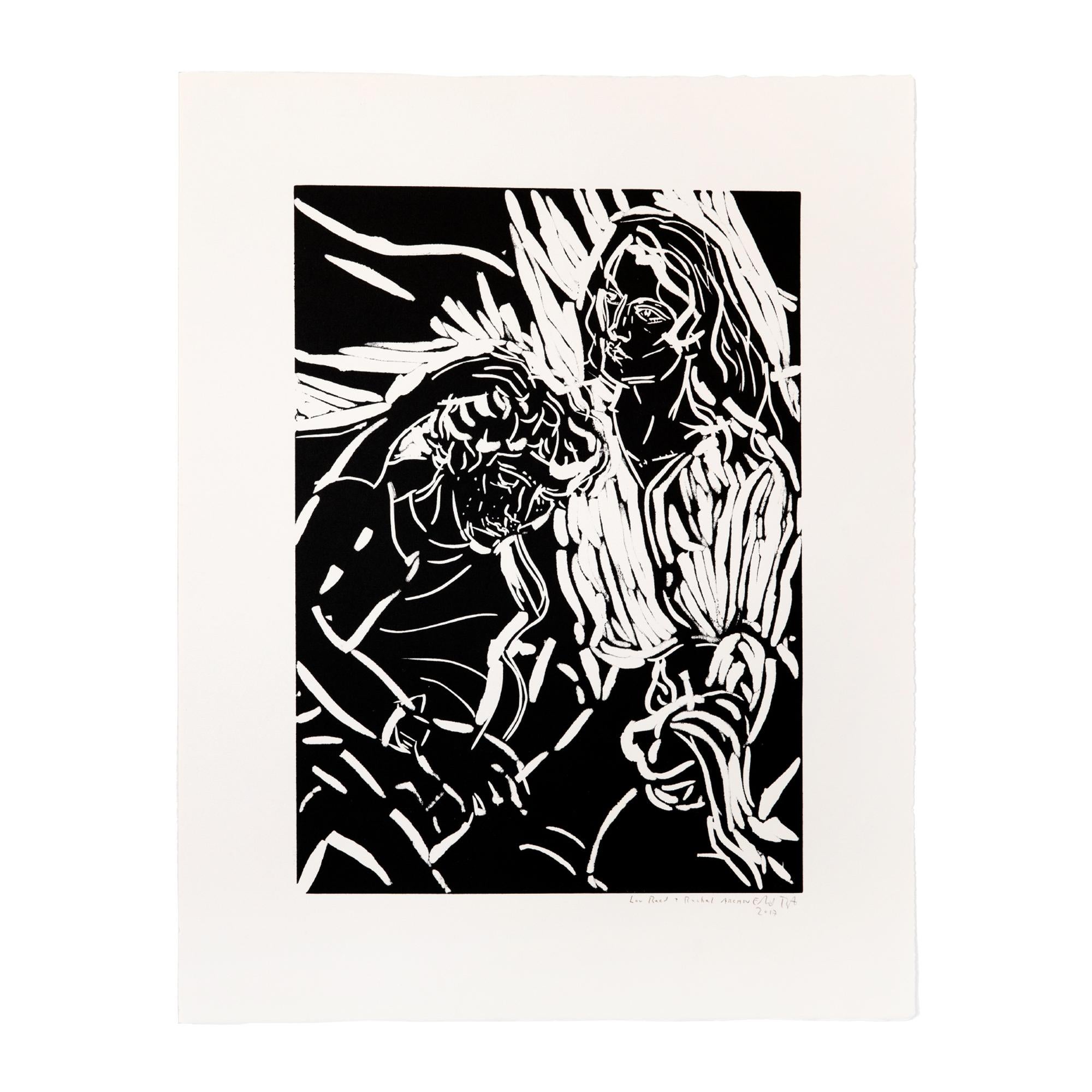 Elizabeth Peyton, Lou Reed + Rachel -Linocut, 2017, Impresión firmada, Contemporáneo