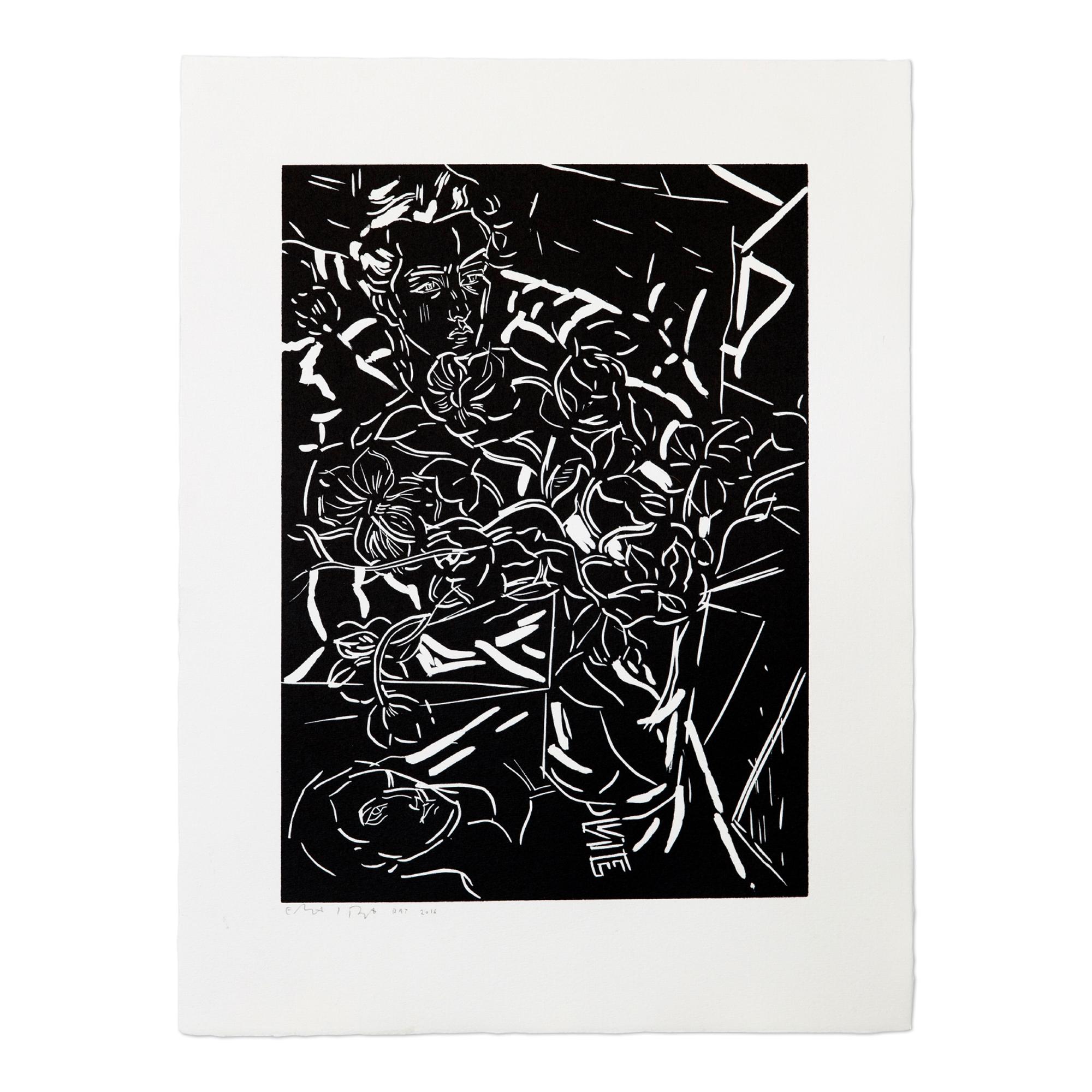 Elizabeth Peyton, Naturaleza muerta - Linograbado, Arte contemporáneo, Impresión firmada
