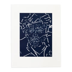 Peter, Linocut Portrait, Contemporary Art