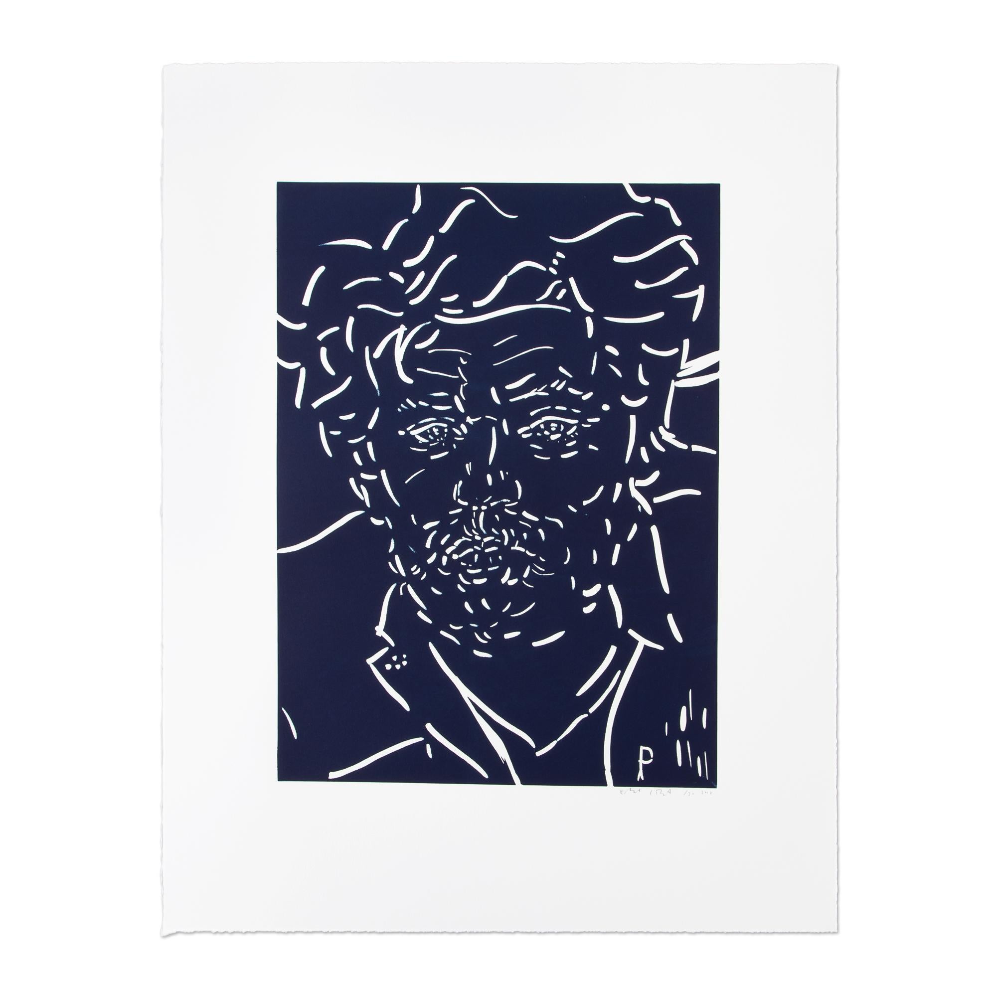 Elizabeth Peyton Portrait Print - Peter, Linocut Portrait, Contemporary Art