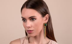 Elizabeth Raine 18 k White Gold Enamel Somewhere Over The Rainbow Earrings