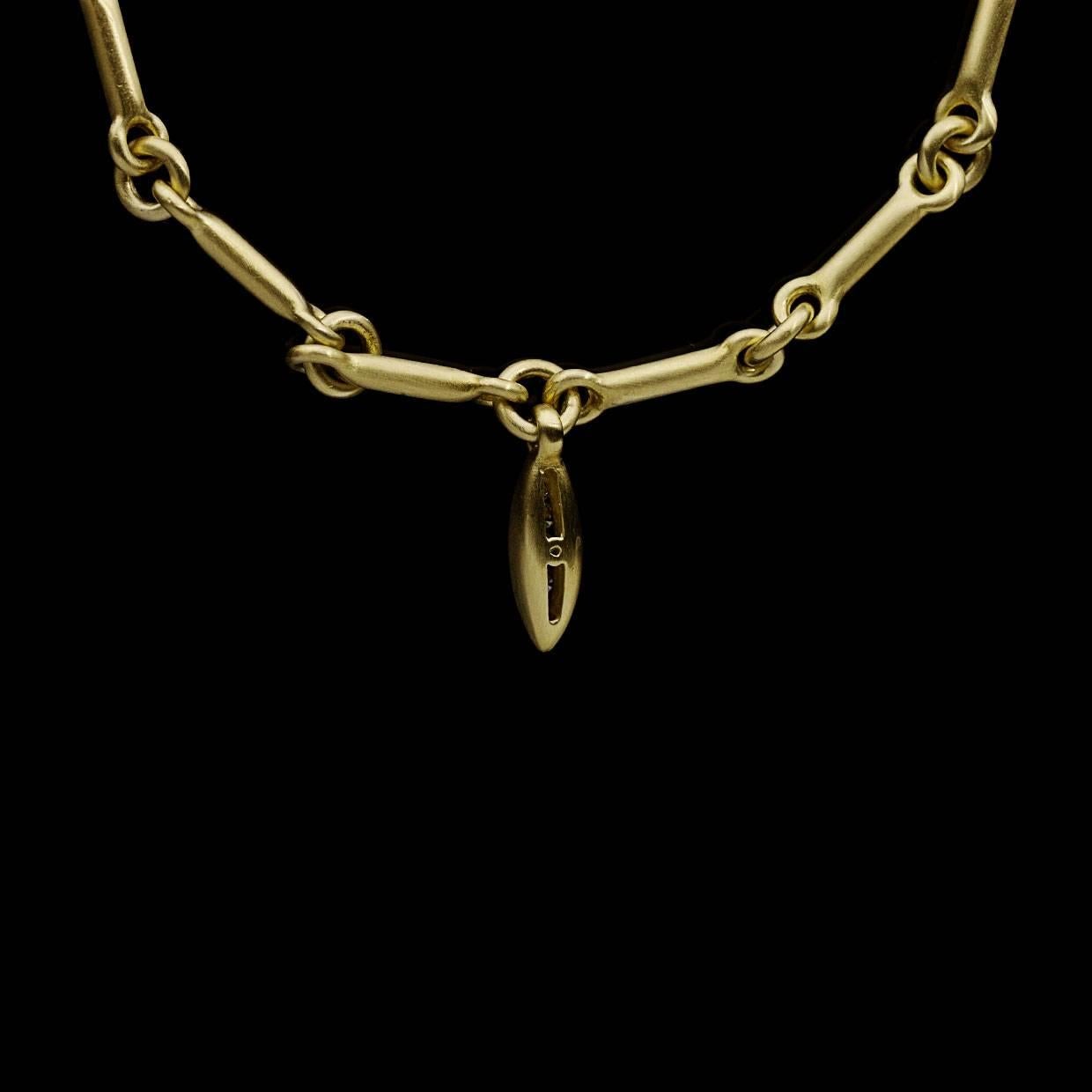 Round Cut Elizabeth Rand 18 Karat Yellow Gold 0.10 Carat Diamond Necklace