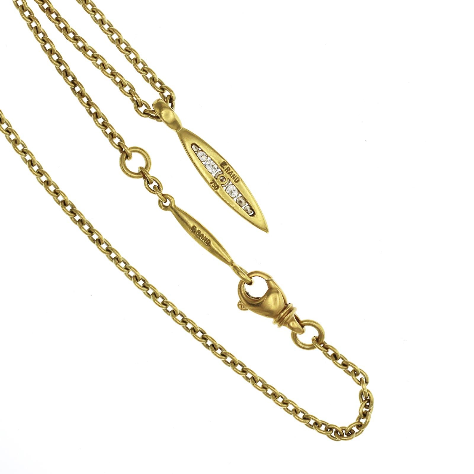 Elizabeth Rand: 18 Karat Gelbgold Diamant-Halskette im Zustand „Hervorragend“ im Angebot in Los Angeles, CA