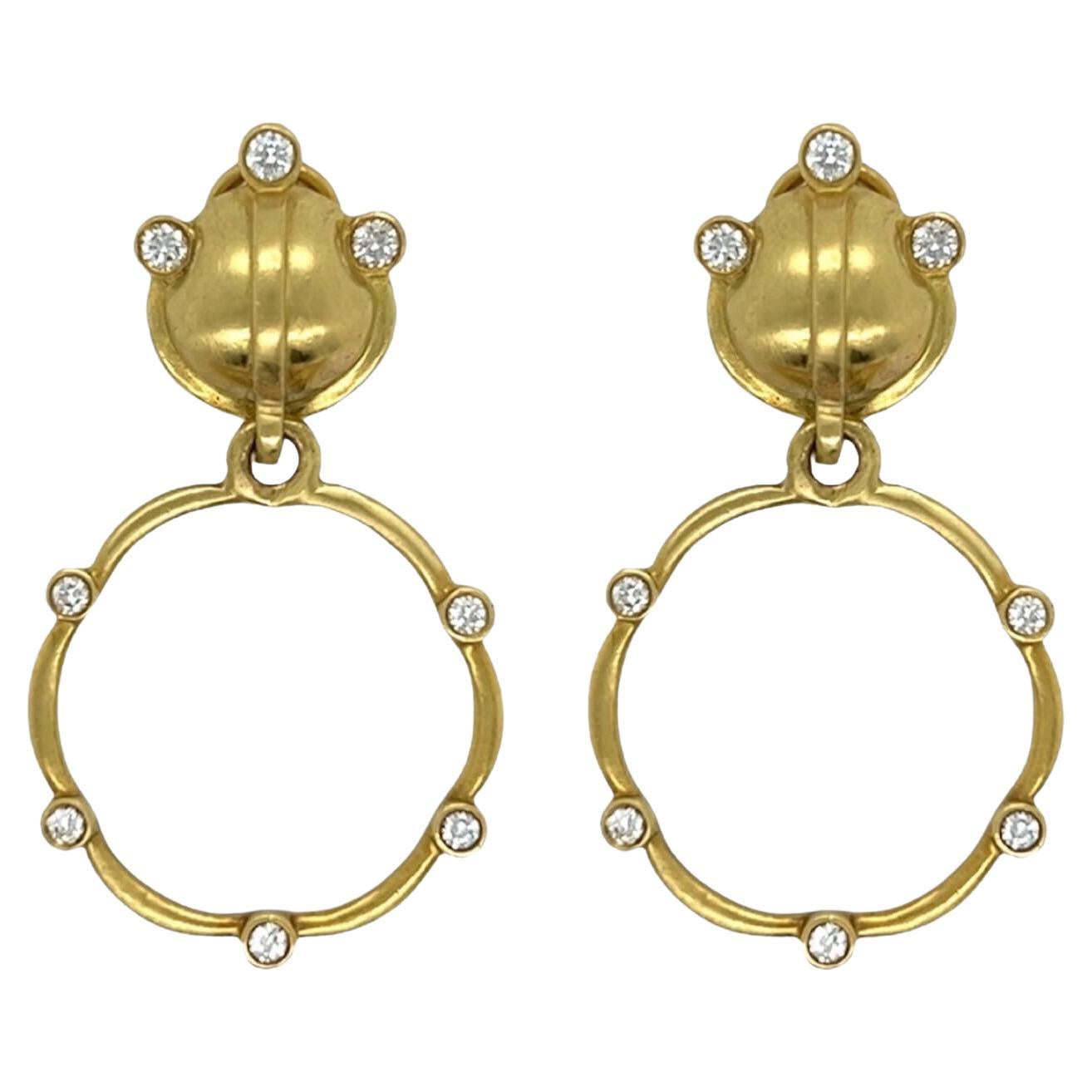 Elizabeth Rand Yellow Gold and Diamond Earrings