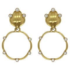 Elizabeth Rand Yellow Gold and Diamond Earrings