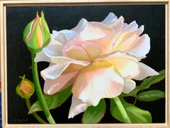 American Realist still life of Pink and Yellow Roses