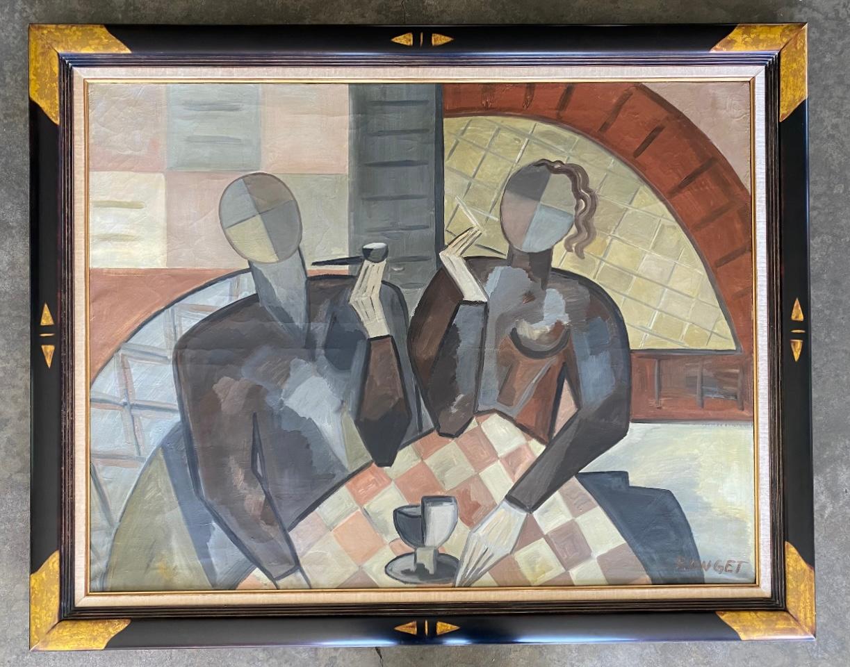 Au Cafe - Painting di Elizabeth Ronget