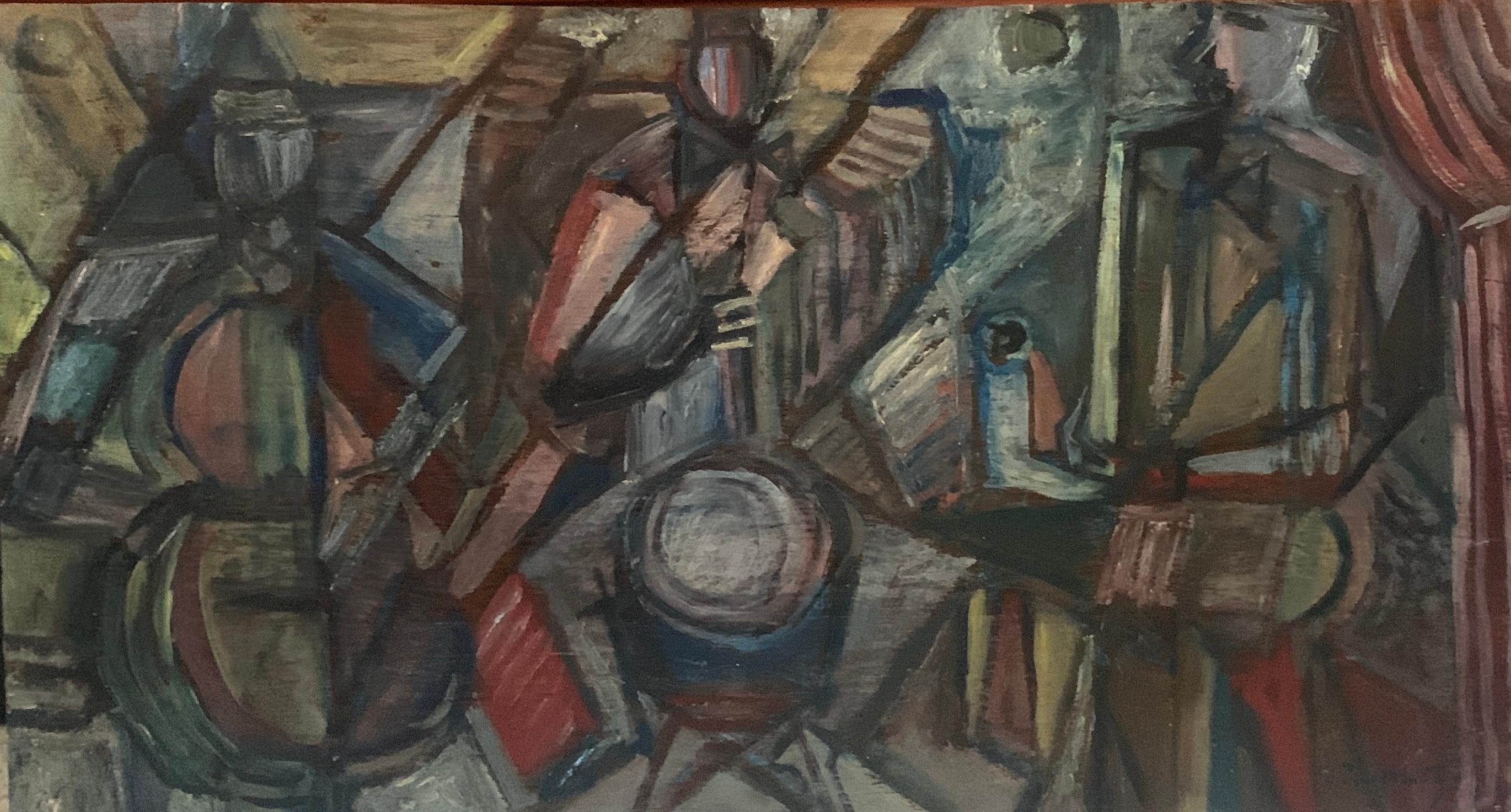 Cubist Jazz Band - Painting by Elizabeth Ronget