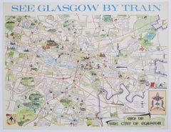 See Glasgow by Train original Retro 1960s poster by Elizabeth Scott