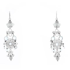 Elizabeth Showers Blue Topaz Silver Dangle Earrings