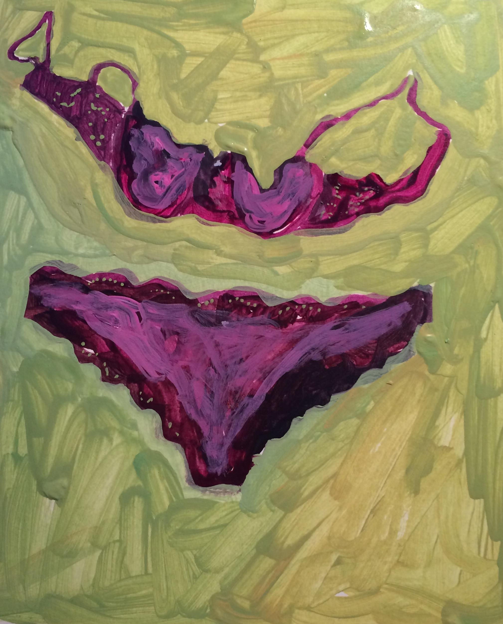 Bodegón de lencería, Pintura, Gouache sobre papel - Painting de Elizabeth Snelling