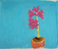 PInk Amaryllis, Painting, Gouache on Paper