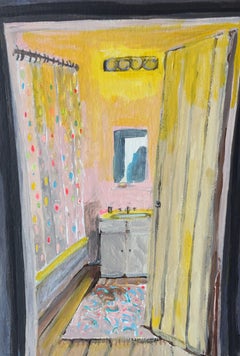 Polka Dot Shower Curtain, Painting, Gouache on Paper