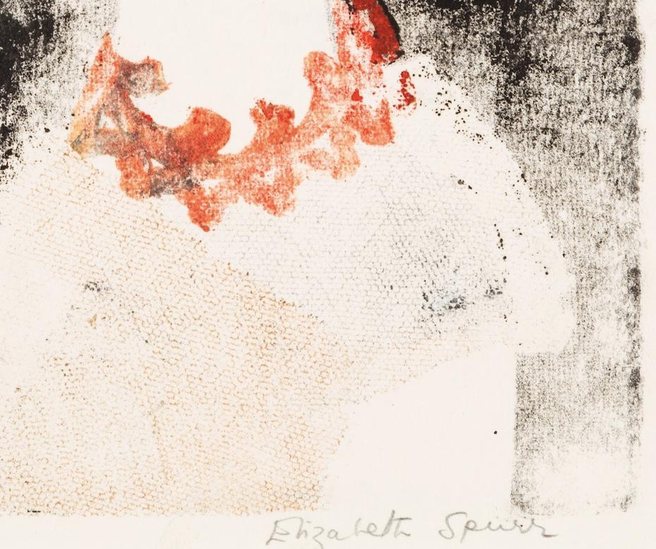 Audrey, monocopia roja, blanca y negra, retrato de mujer de perfil, s. XX en venta 2