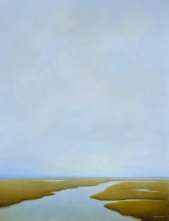 Causeway von Elizabeth Stockton, Großes, vertikales, zeitgenössisches Landschaftsgemälde