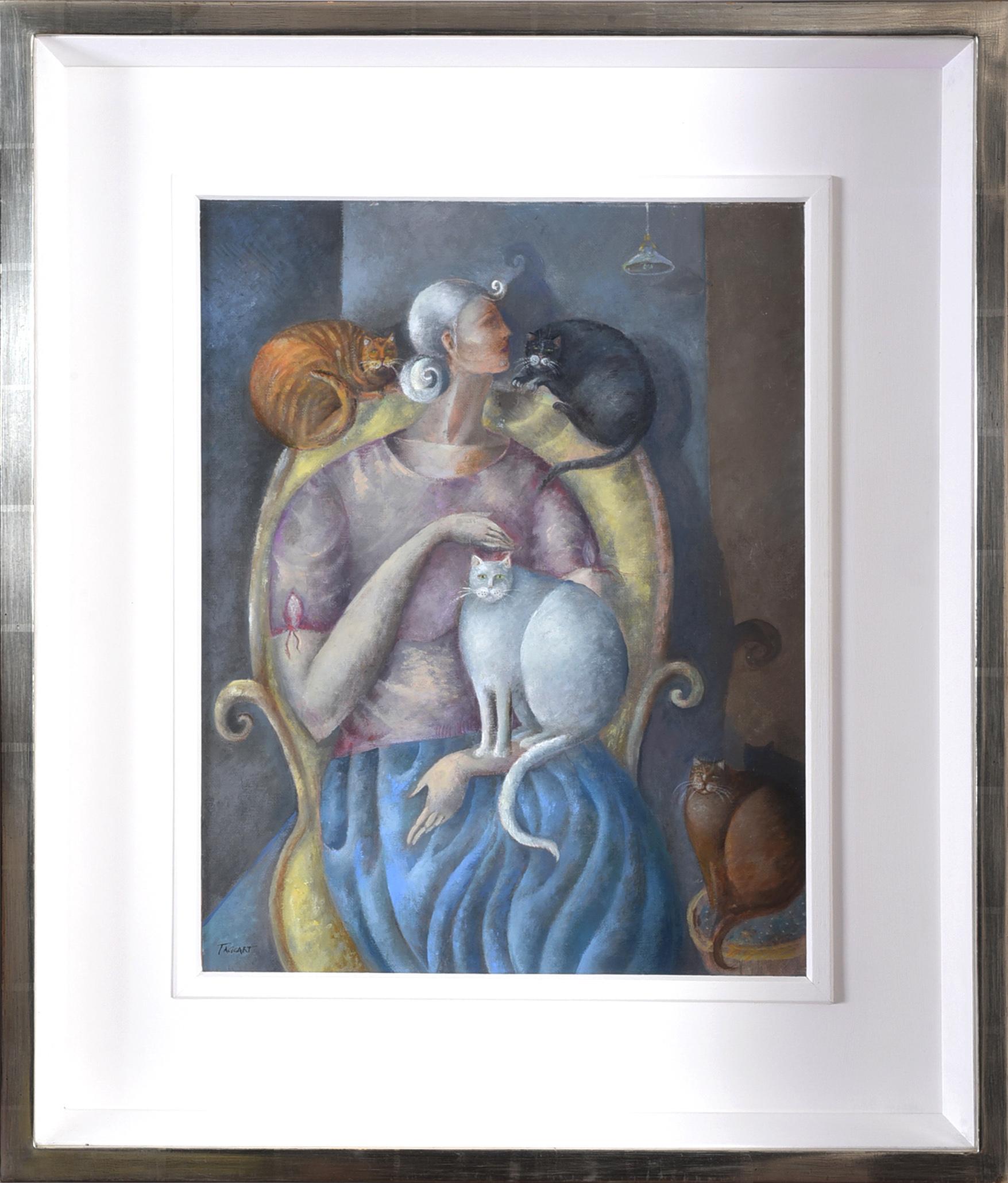 Measures: 19 x 15 inches (29 x 25 inches framed)
Oil on board
Signed
Framed.

Born in 1943, Irish artist Elizabeth Taggart is renowned for her flamboyant style and meticulous attention to detail. She studied at the Belfast College of Art and claims