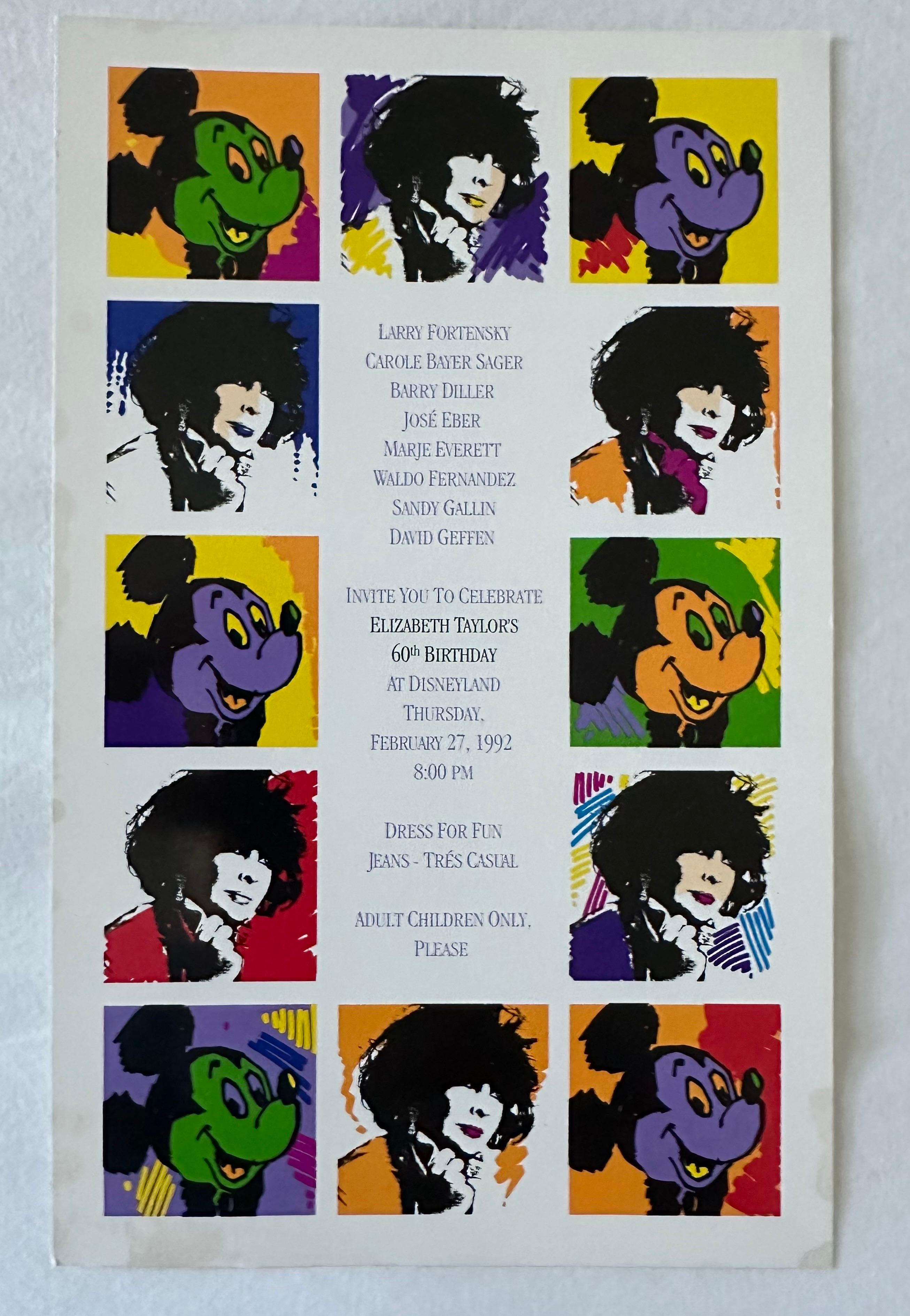 Elizabeth Taylor 60th Birthday Party at Disneyland Resort Goodie Bag - Rare 1992 For Sale 7