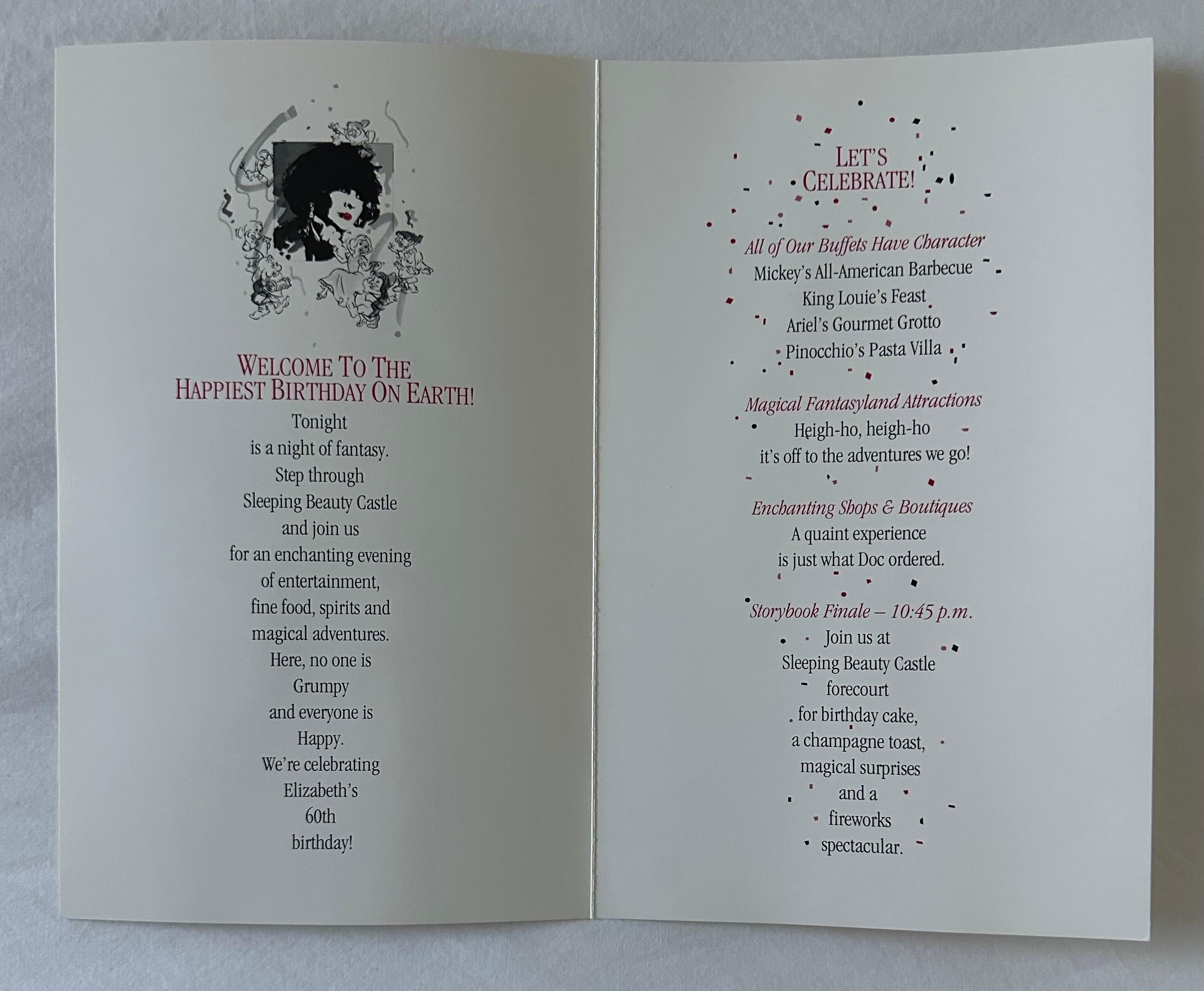 Elizabeth Taylor 60th Birthday Party at Disneyland Resort Goodie Bag - Rare 1992 For Sale 8