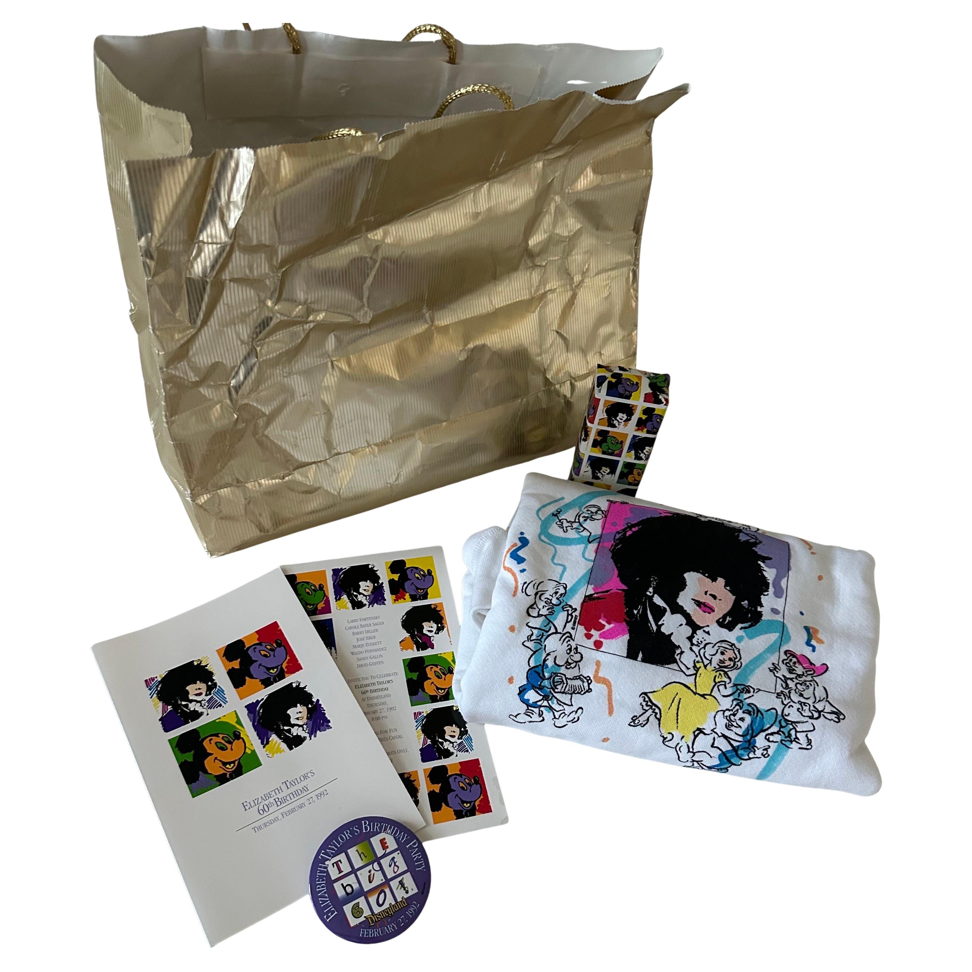 Elizabeth Taylor 60th Birthday Party at Disneyland Resort Goodie Bag - Rare 1992 For Sale 11