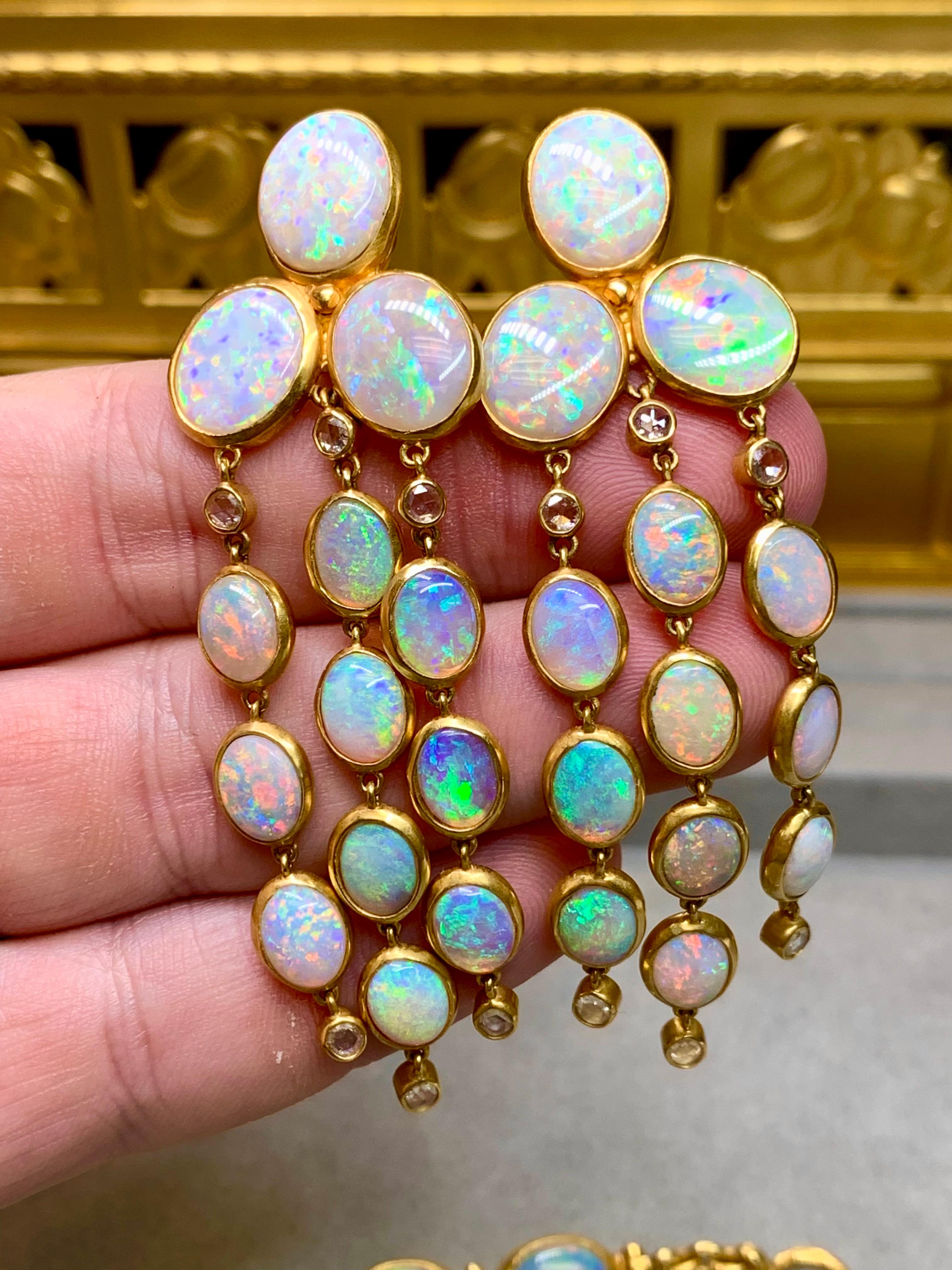 Elizabeth Taylor DARLENE De Sedle Oro 22K e Opale Suite di diamanti Christie's 2011 in vendita 4