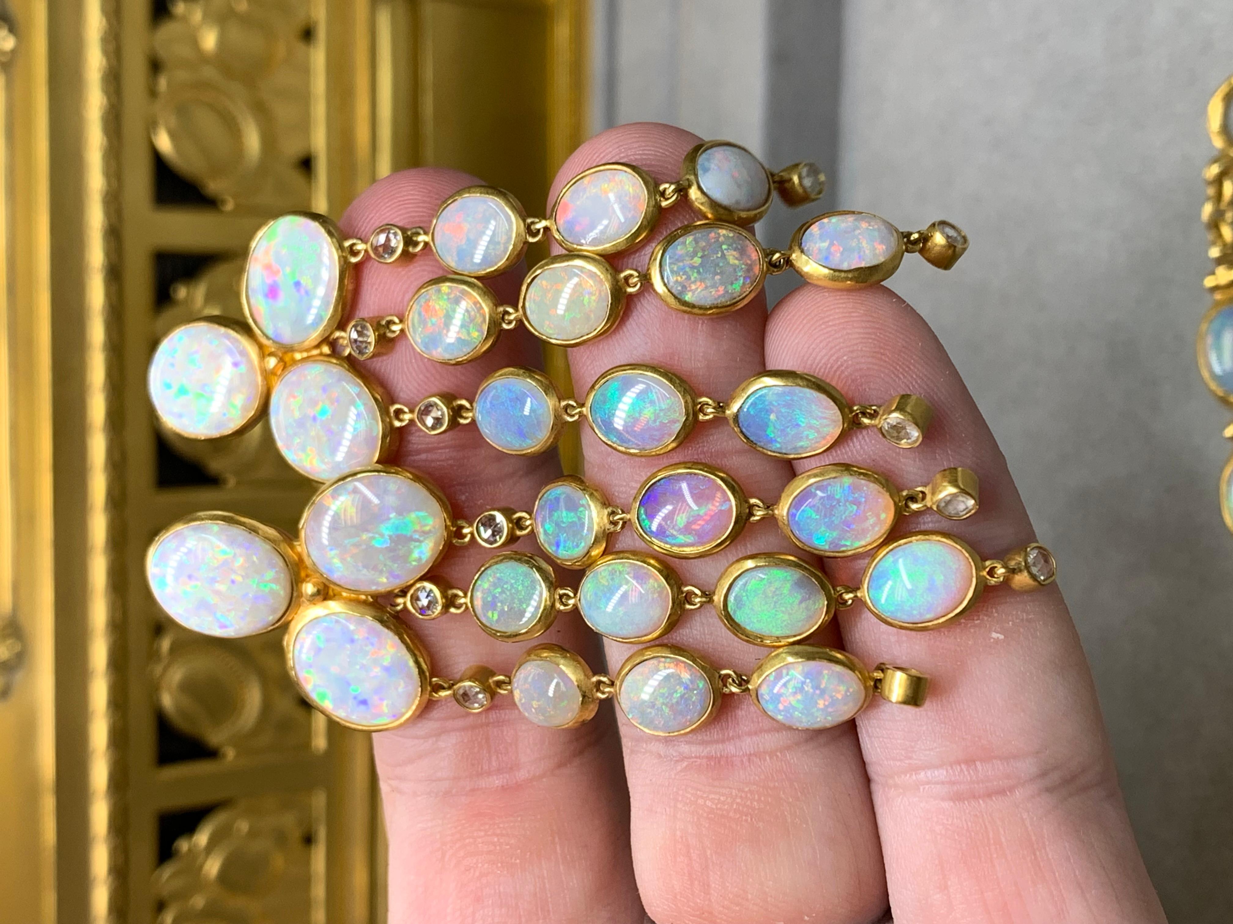 Elizabeth Taylor DARLENE De Sedle Oro 22K e Opale Suite di diamanti Christie's 2011 in vendita 5