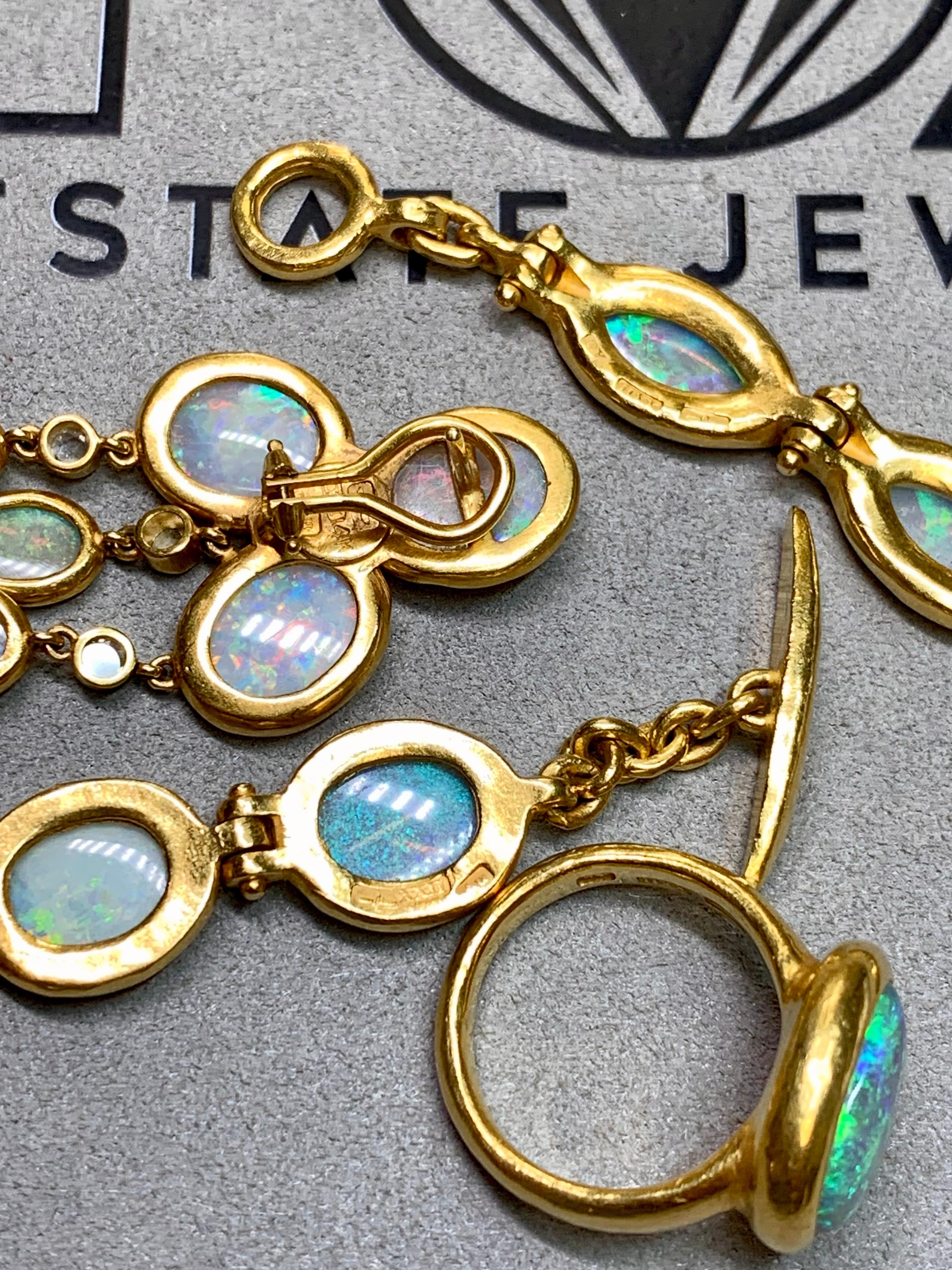 Elizabeth Taylor DARLENE De Sedle Oro 22K e Opale Suite di diamanti Christie's 2011 in vendita 8