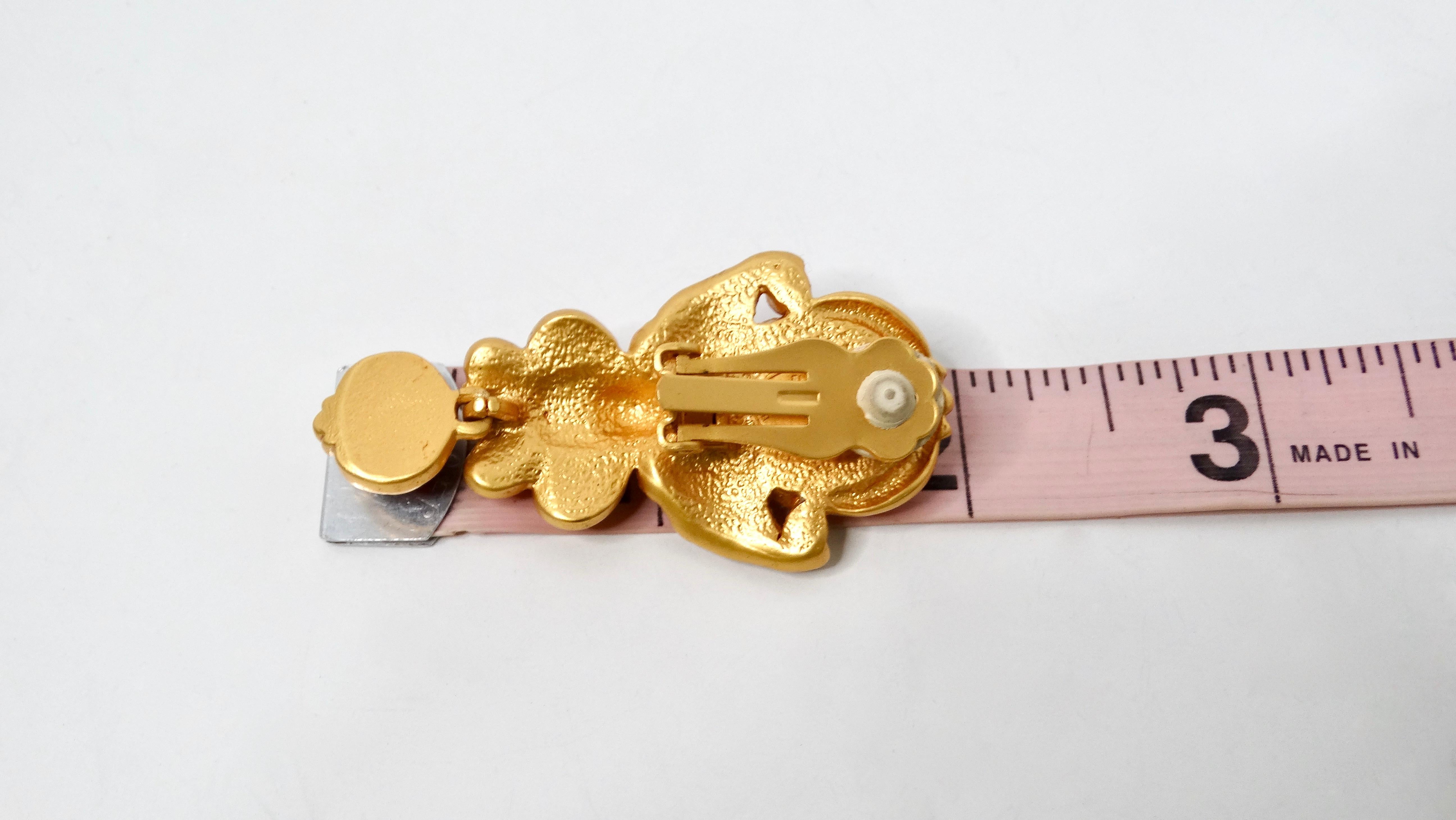 Elizabeth Taylor For Avon Gilded Age Style Cherub Dangle Clip-On Earrings For Sale 1
