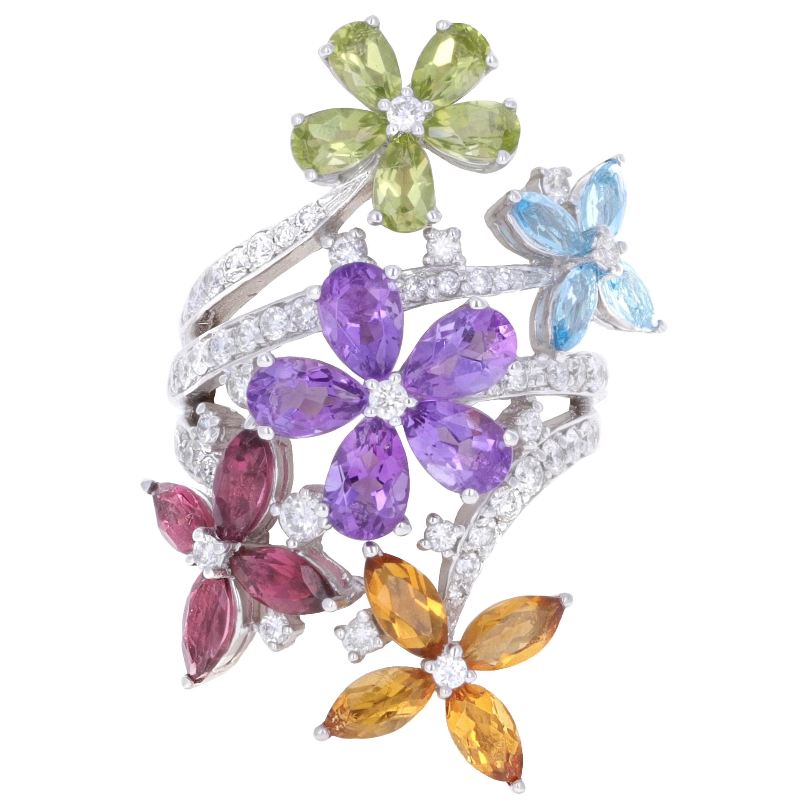 Elizabeth Taylor, House of Taylor, Semi-Precious Stone and Diamond Cocktail Ring