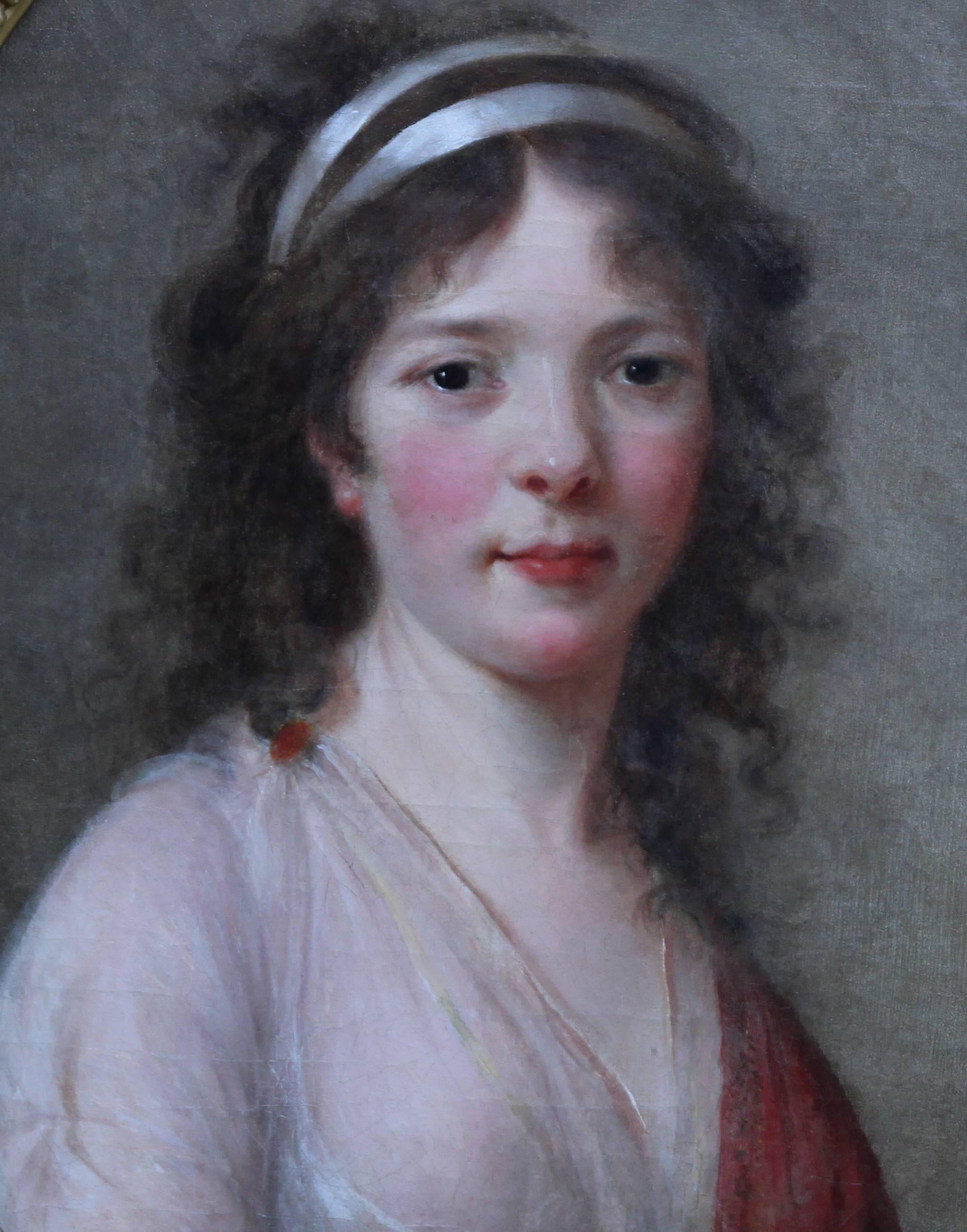 Portrait of Madam van Robais - French Old Master oil painting 18th century art - Painting by Elizabeth Vigee Le Brun