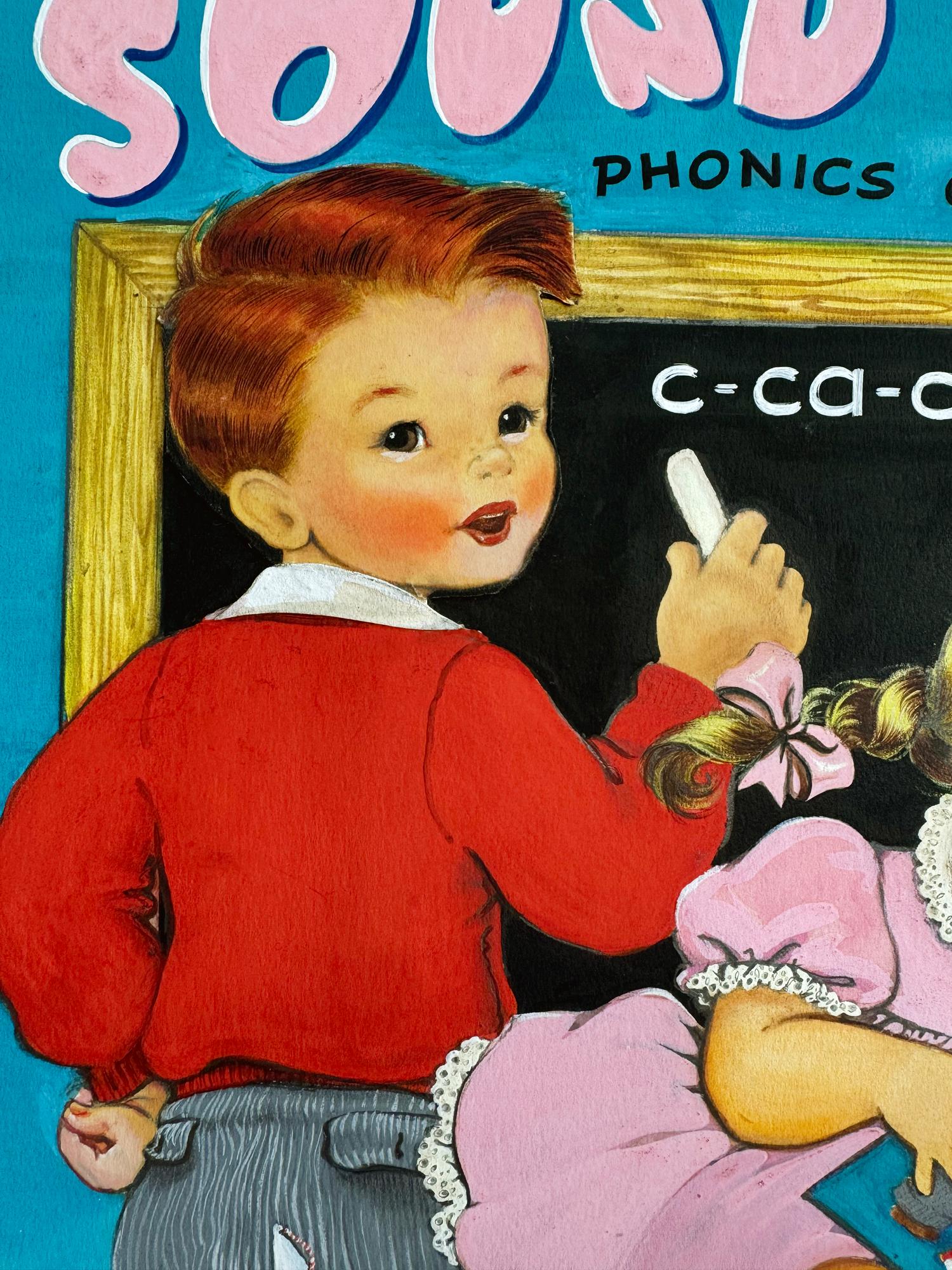 Children's Coloring Book Cover Art - Merrill Company - Female Illustrator - Painting by Elizabeth Voss