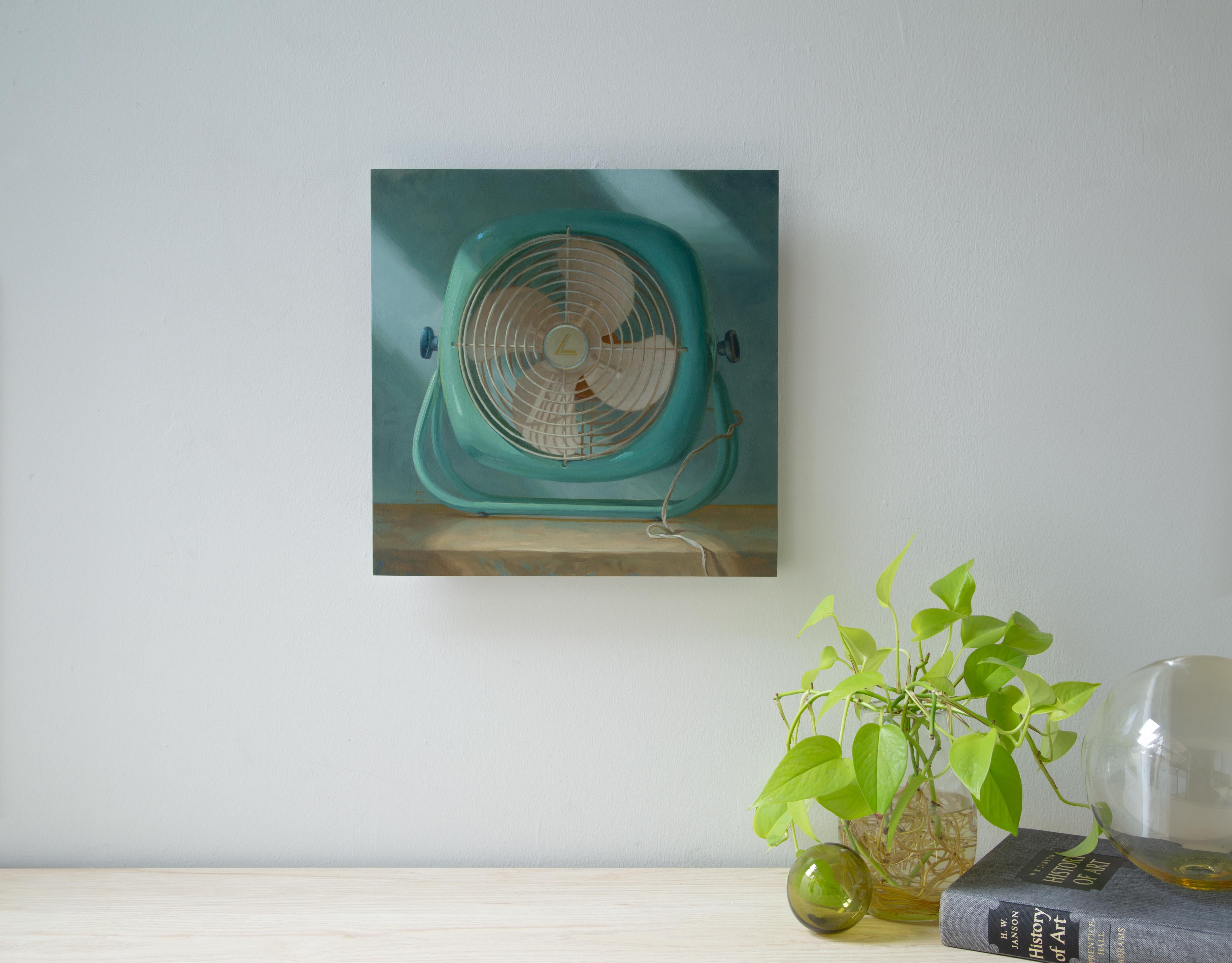 „Shop Fan“ von Elizabeth Zanzinger, Original-Ölgemälde, farbenfrohes Stillleben im Angebot 3