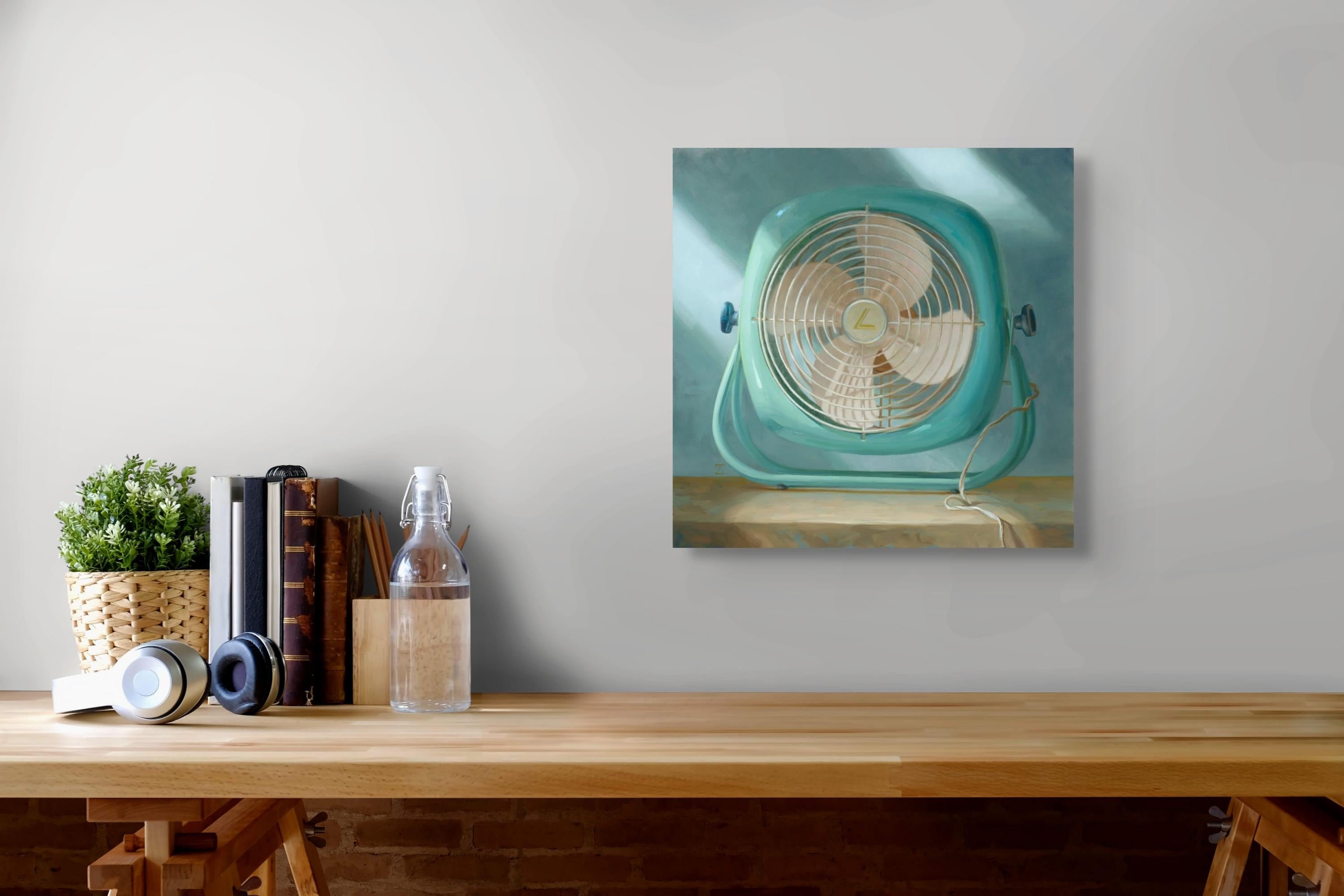 „Shop Fan“ von Elizabeth Zanzinger, Original-Ölgemälde, farbenfrohes Stillleben im Angebot 5