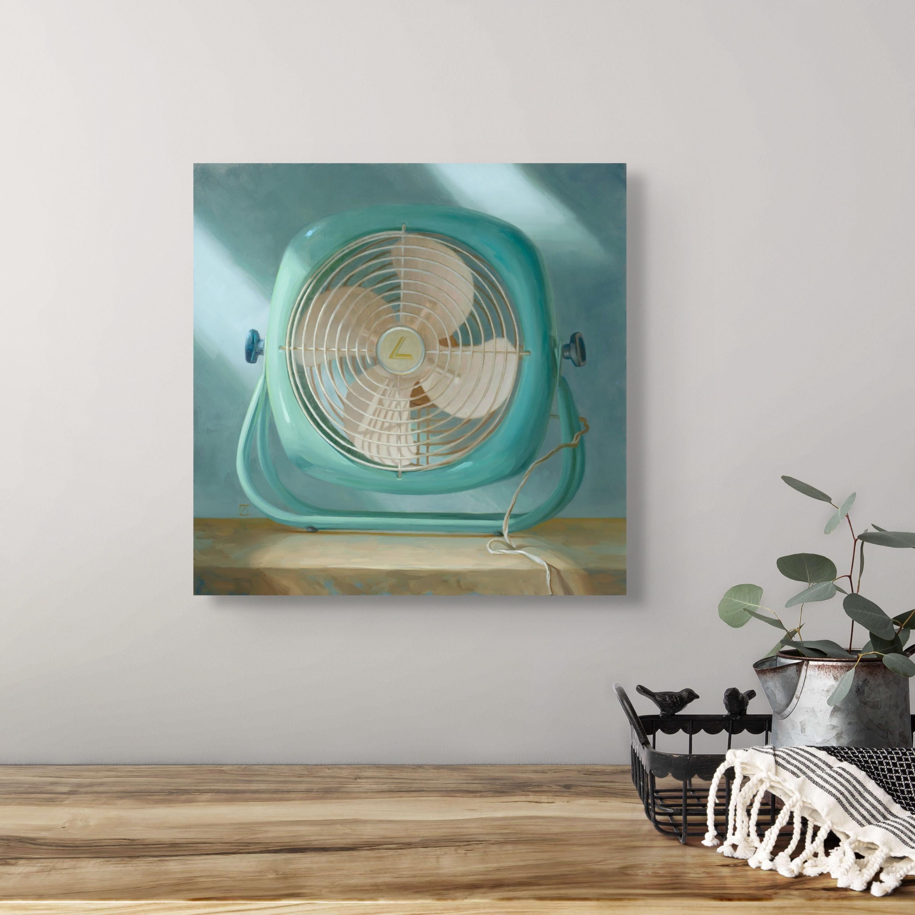 „Shop Fan“ von Elizabeth Zanzinger, Original-Ölgemälde, farbenfrohes Stillleben im Angebot 6