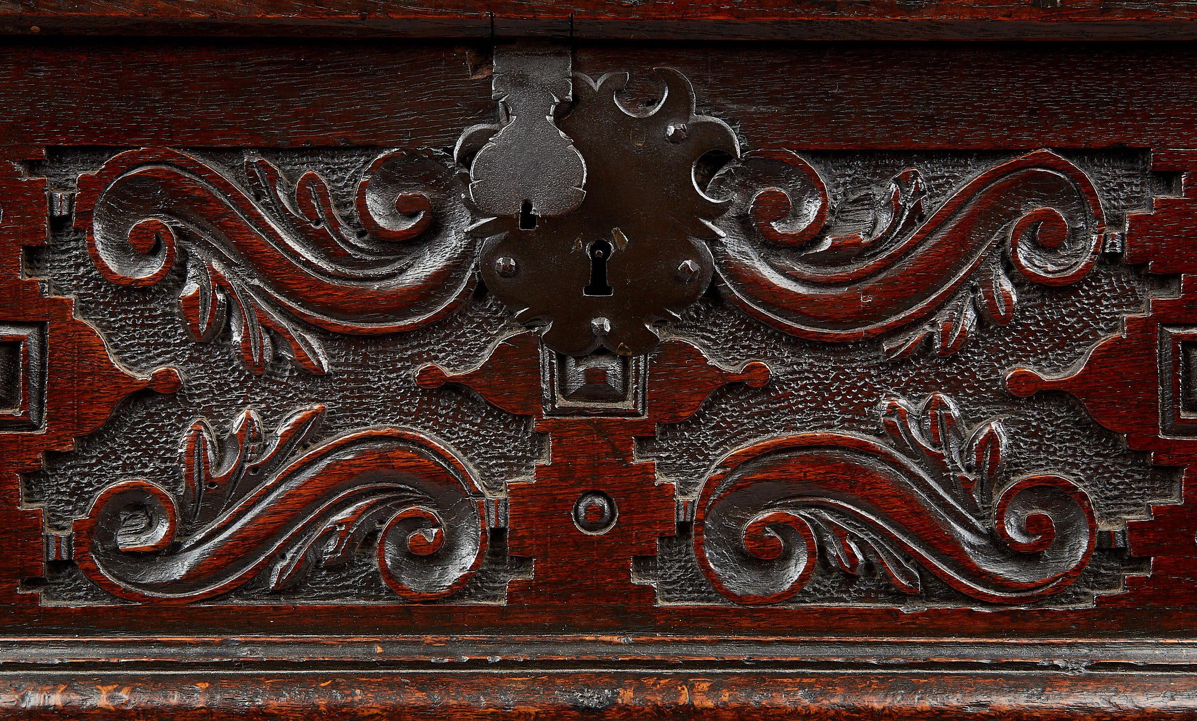 Elizabethan / James I Oak Document Box, English, circa 1600-1620 1