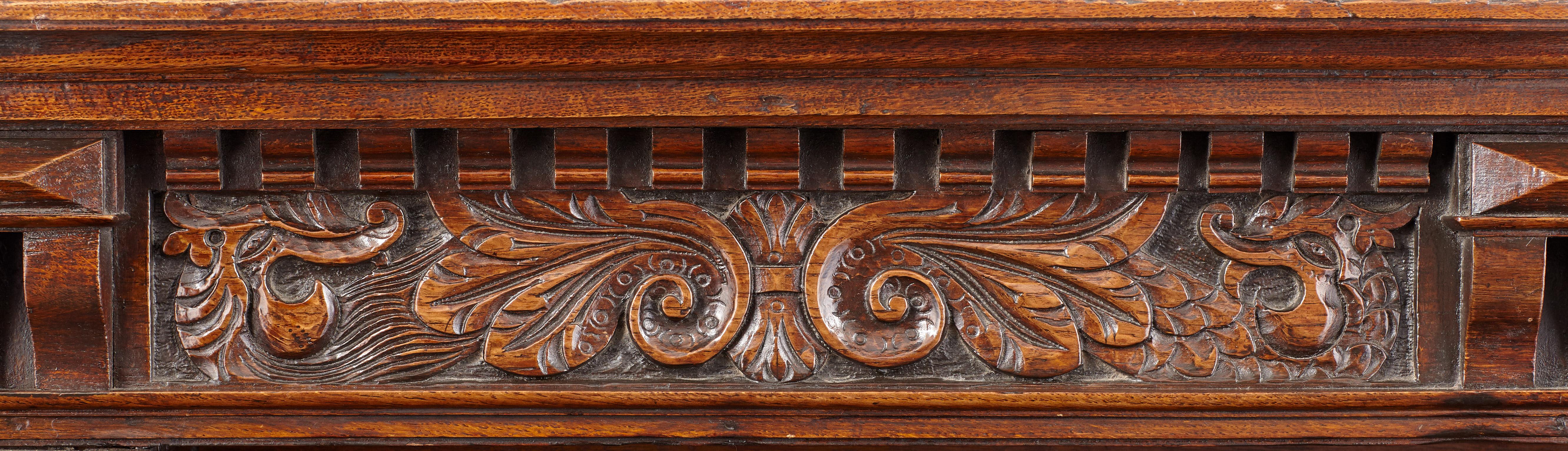 Elizabethan Oak and Inlaid Court Cupboard, English, circa 1580-1600 In Good Condition In Matlock, Derbyshire