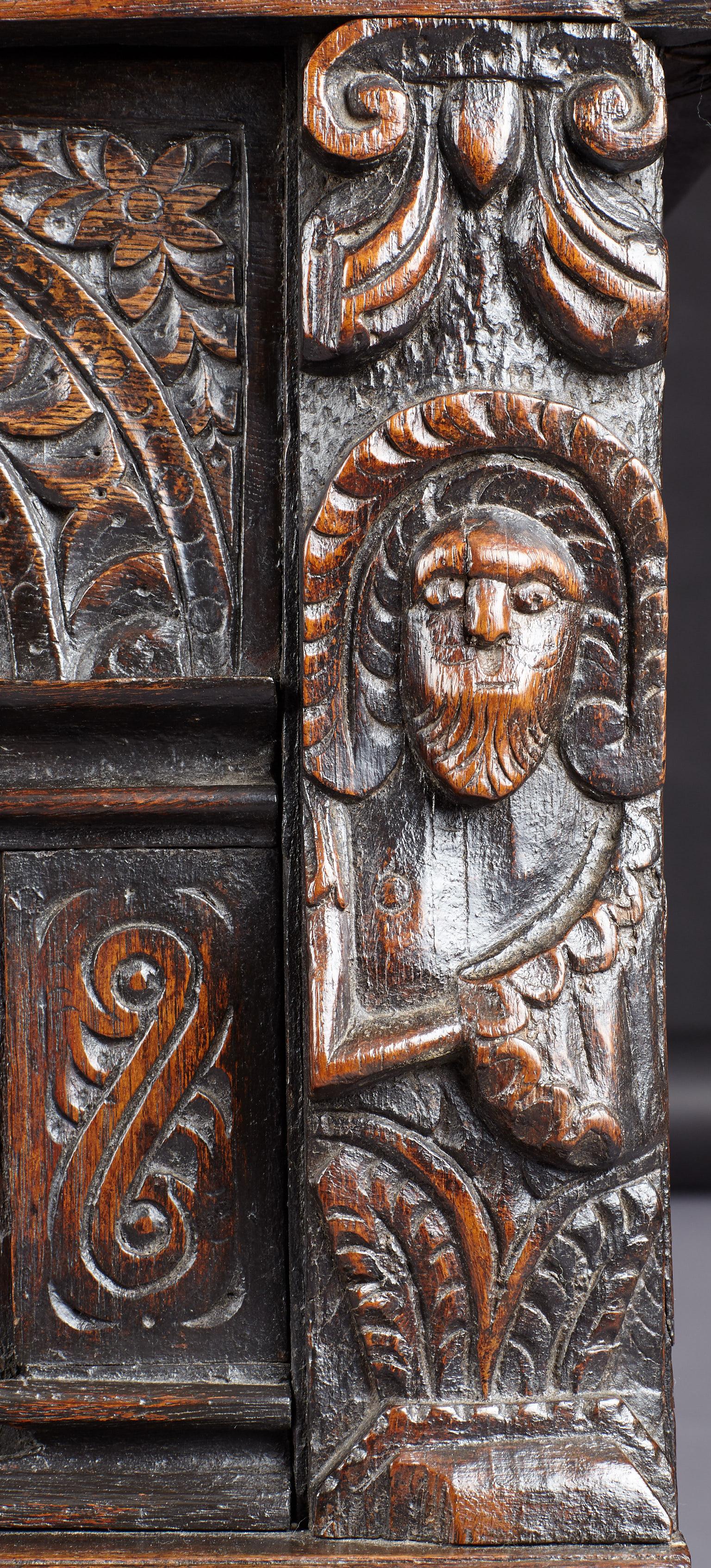 Elizabethan Oak Chest, Somerset, England, circa 1600 2